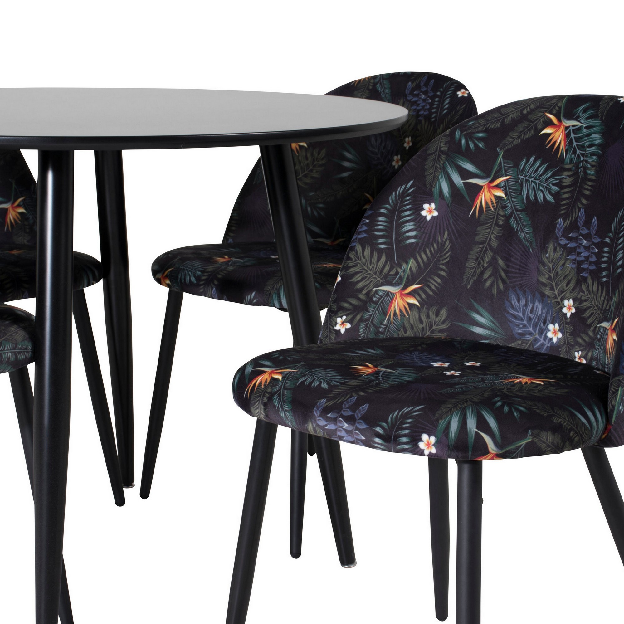 Spisegruppe Venture Home Plaza med 4stk Velvet Stoler