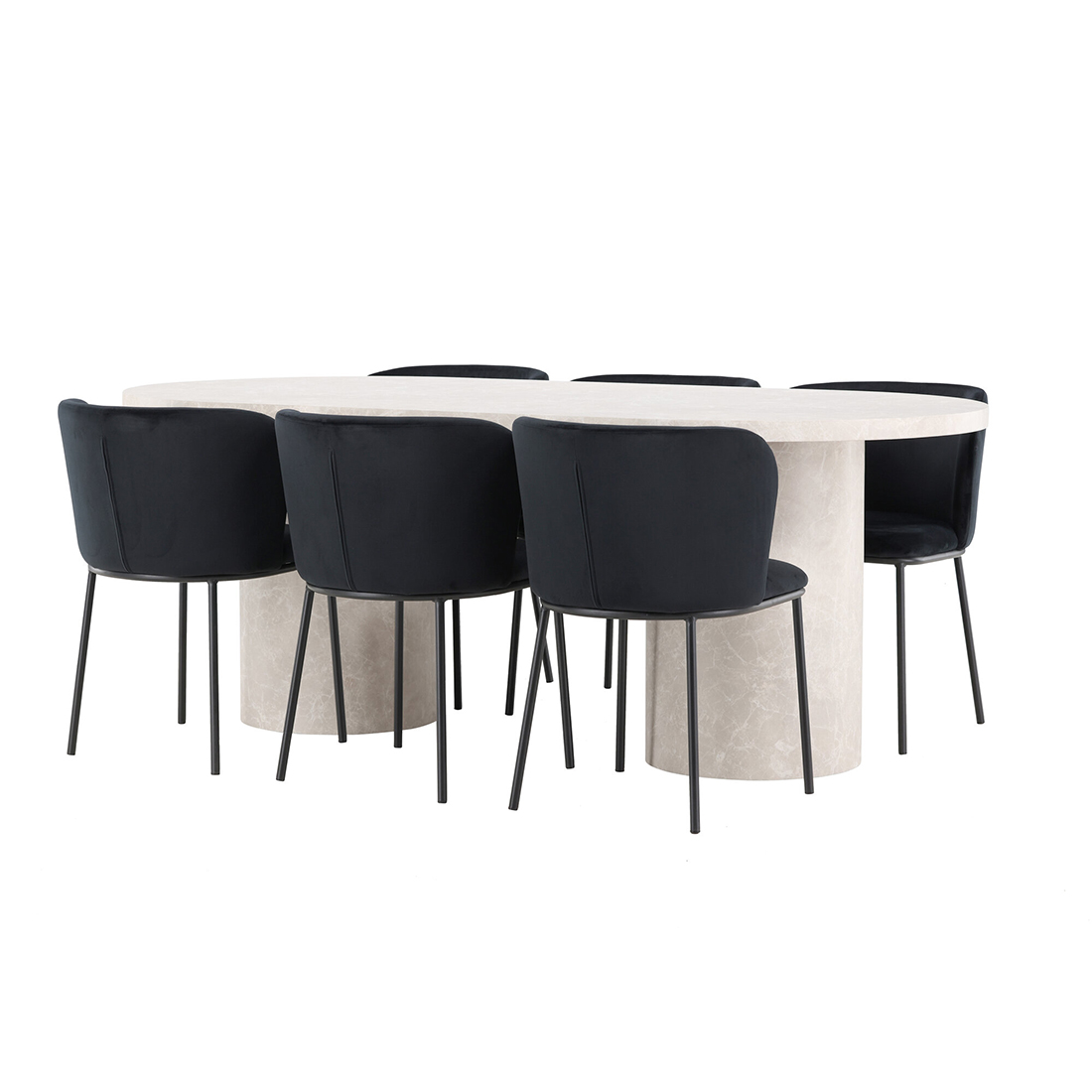 Spisegruppe Venture Home Narvik med 6st Edina Spisestoler