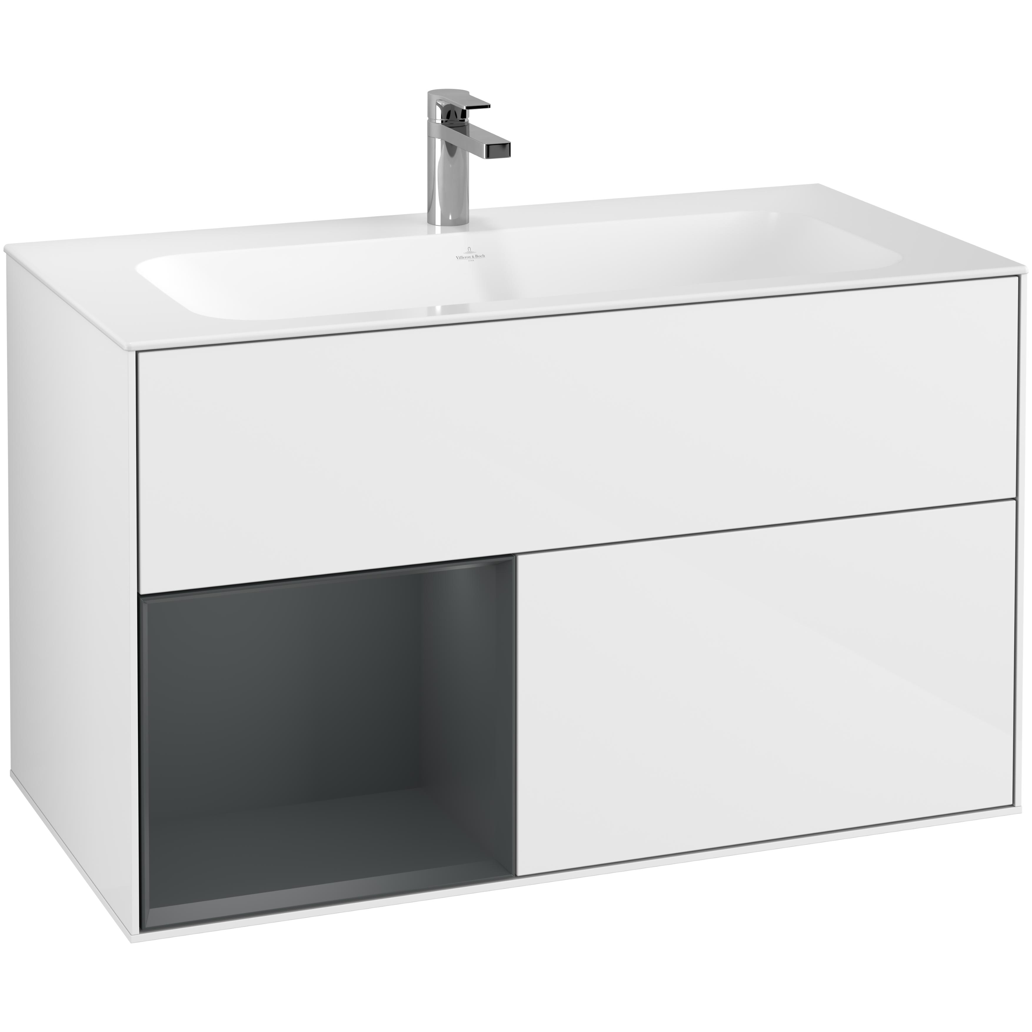 Tvättställsskåp Villeroy & Boch Finion med 2 Lådor och Hylla för Inbyggt Tvättställ | badrum - badrumsmobler - tvattstallsskap-och-kommod | KakelKungen
