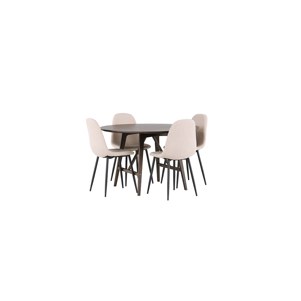 Spisegruppe Venture Home Kaseidon Ø100 cm med 4 stk Polar Stoler
