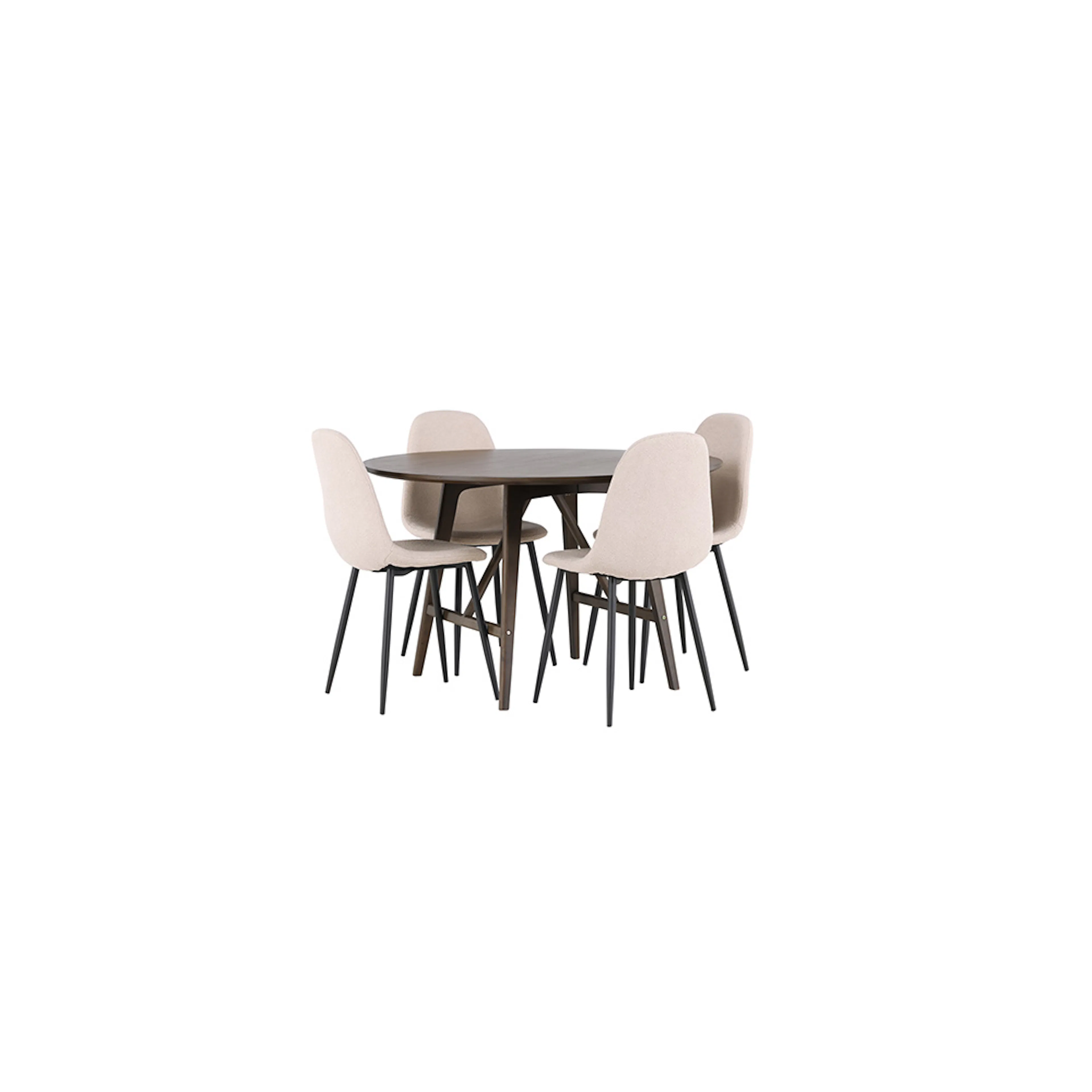 Spisegruppe Venture Home Kaseidon Ø100 cm med 4 stk Polar Stoler
