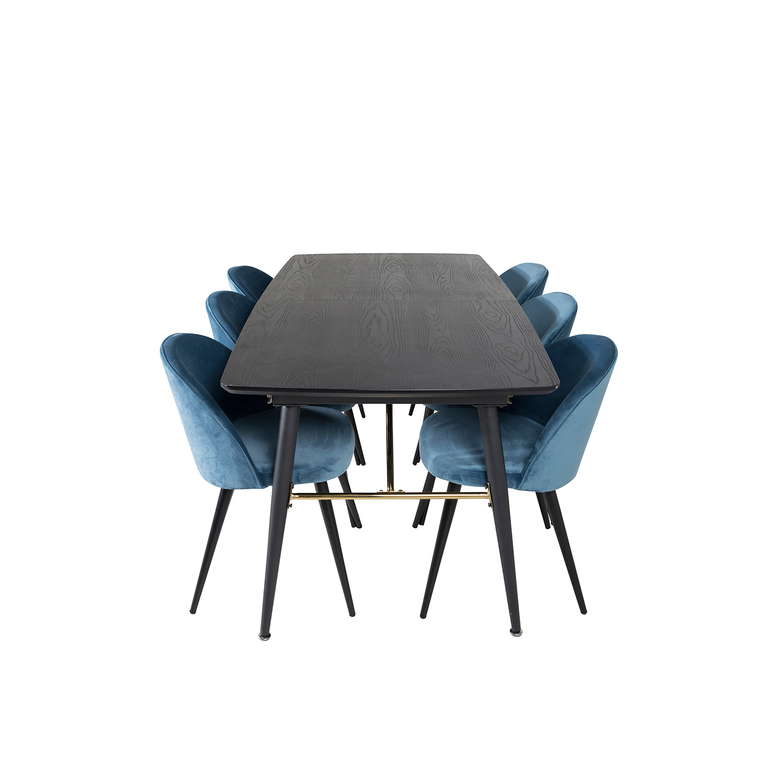 Spisegruppe Venture Home Gold med 6 Velvet Stoler
