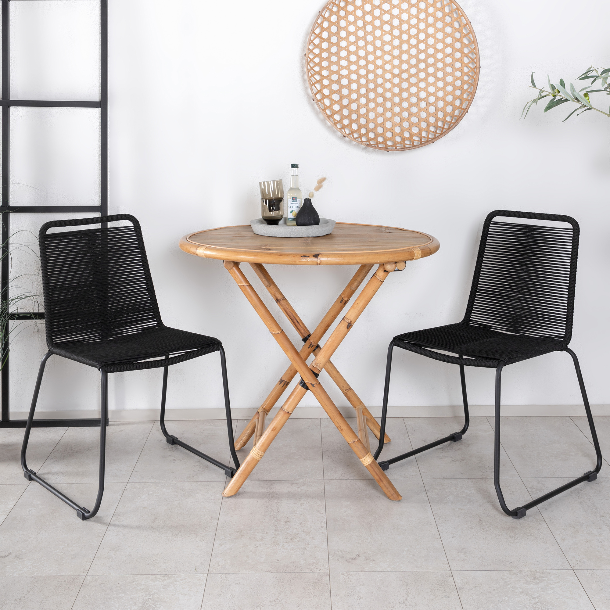 Cafégruppe Venture Home Cane med 2 Lindos Stoler