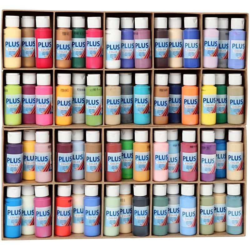 Hobbyfarge Creativ Company Plus Color Ass Farger 60x60 ml/1 Pk