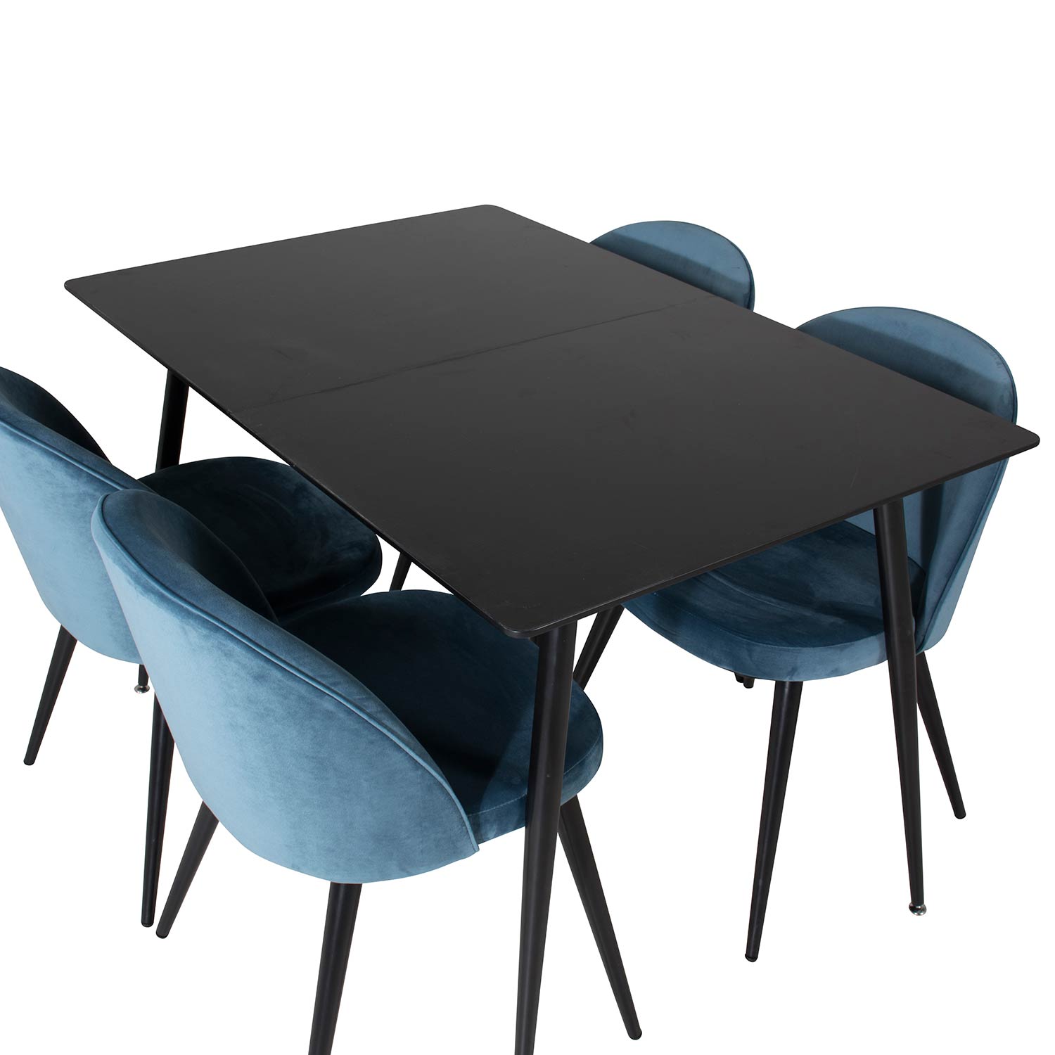 Spisegruppe Venture Home Silvia med Innleggsplate og 4 Valentina Stoler