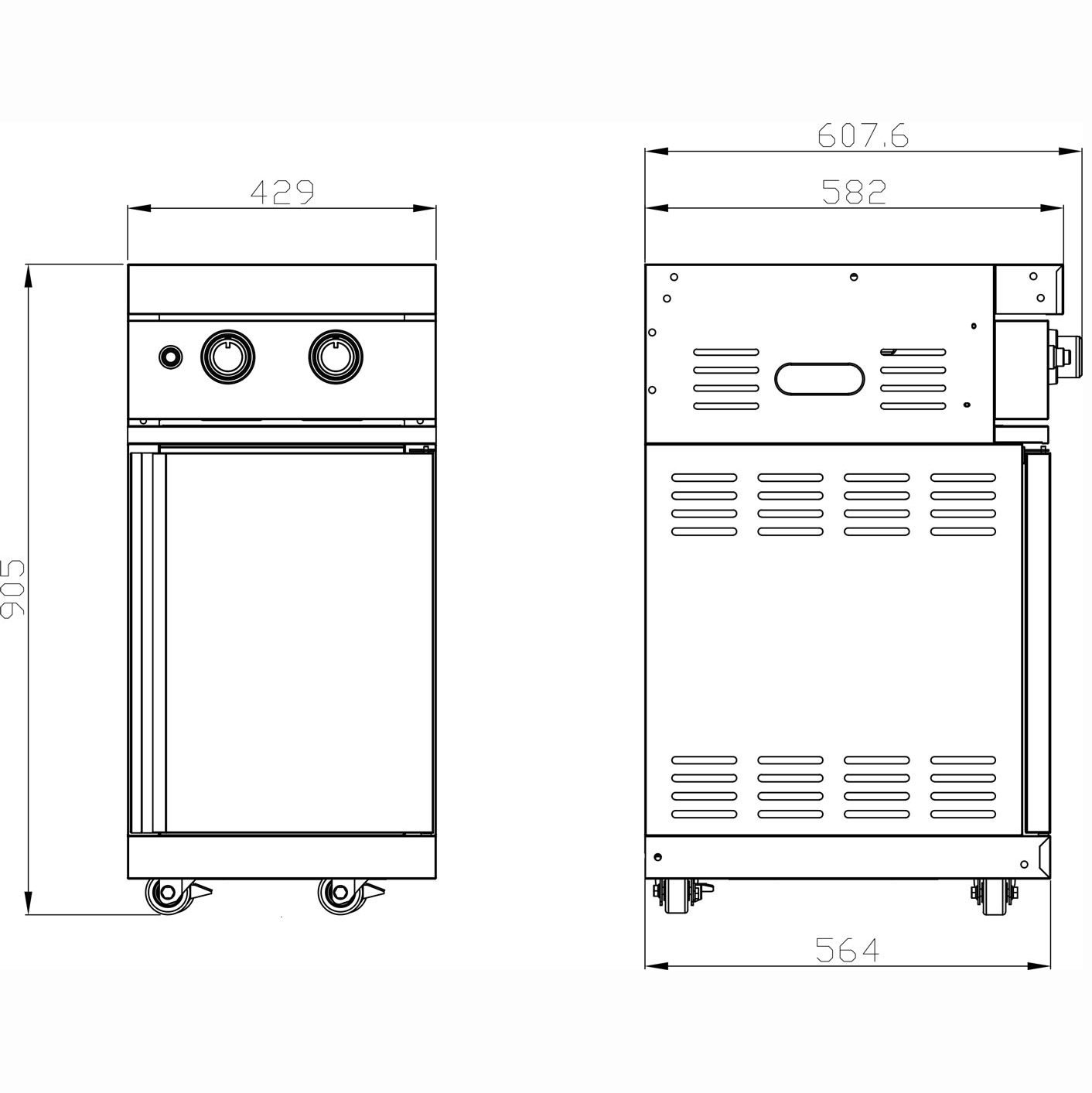 Modul med doble sidebrennere MyOutdoorKitchen Stainless Collection