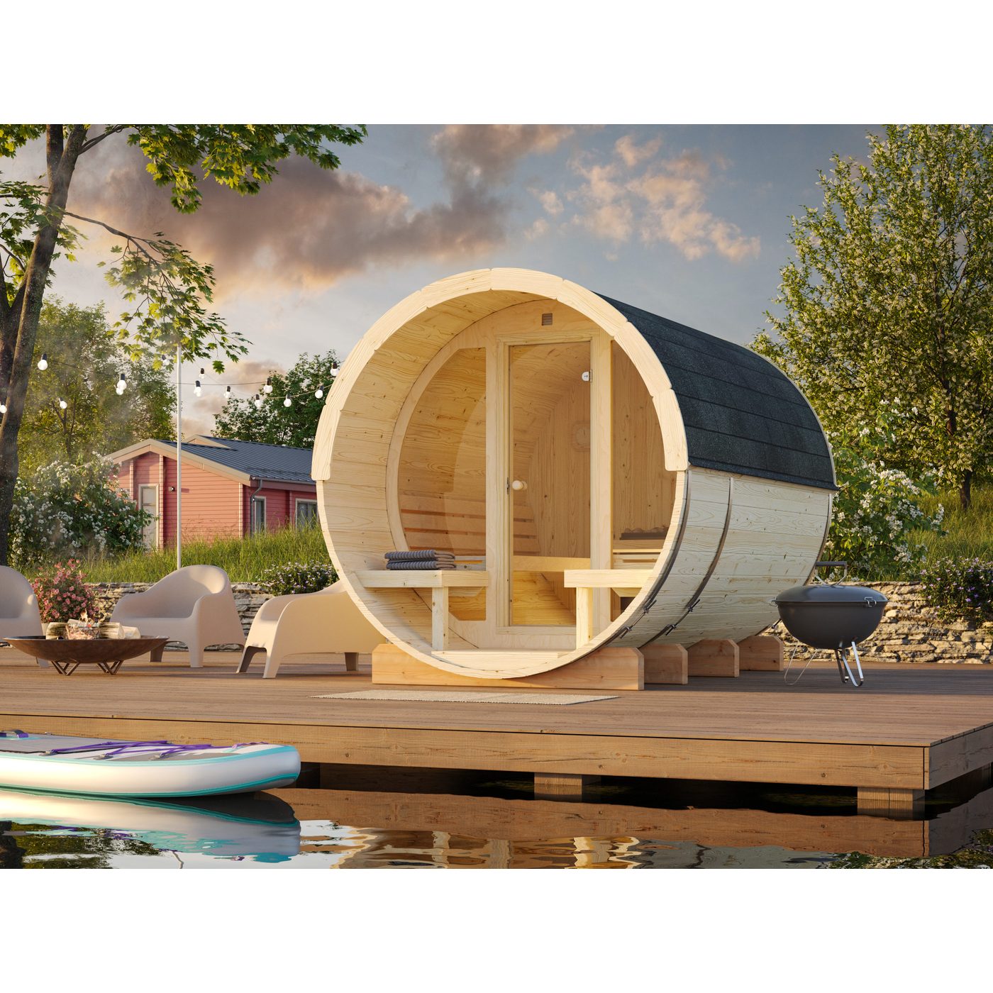 Badstuhus Palmako Anita 1,6 + 0,7 m2 m/Glassfront