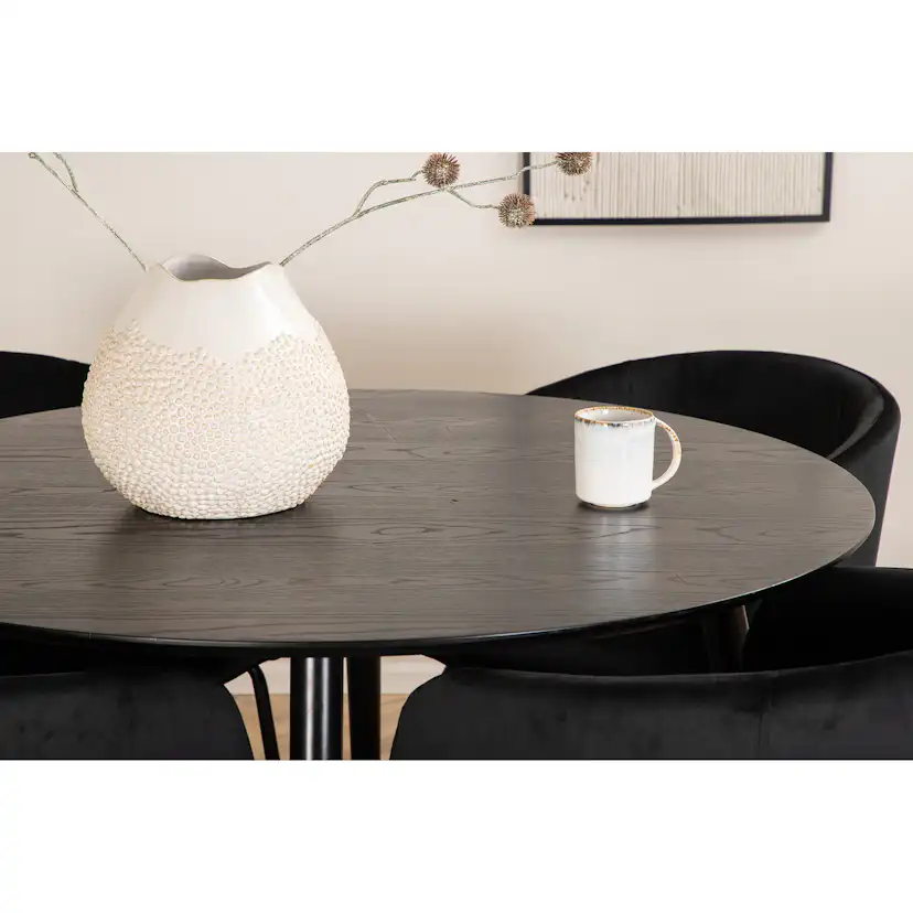 Spisegruppe Venture Home Dipp Ø115 cm med 4 Berit Stoler