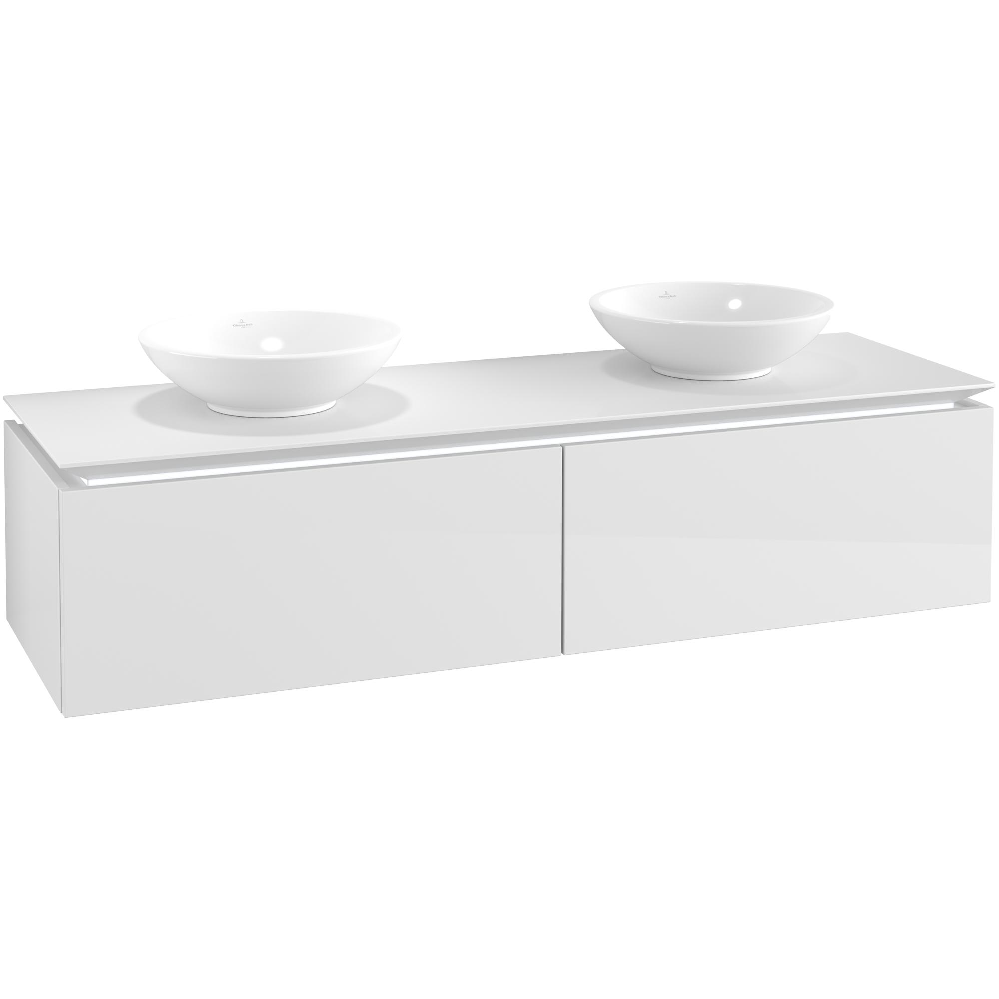 Tvättställsskåp Villeroy & Boch Legato Kompakt 1600 med 2 Lådor för Två Tvättställ från Memento | badrum - badrumsmobler - tvattstallsskap-och-kommod | KakelKungen