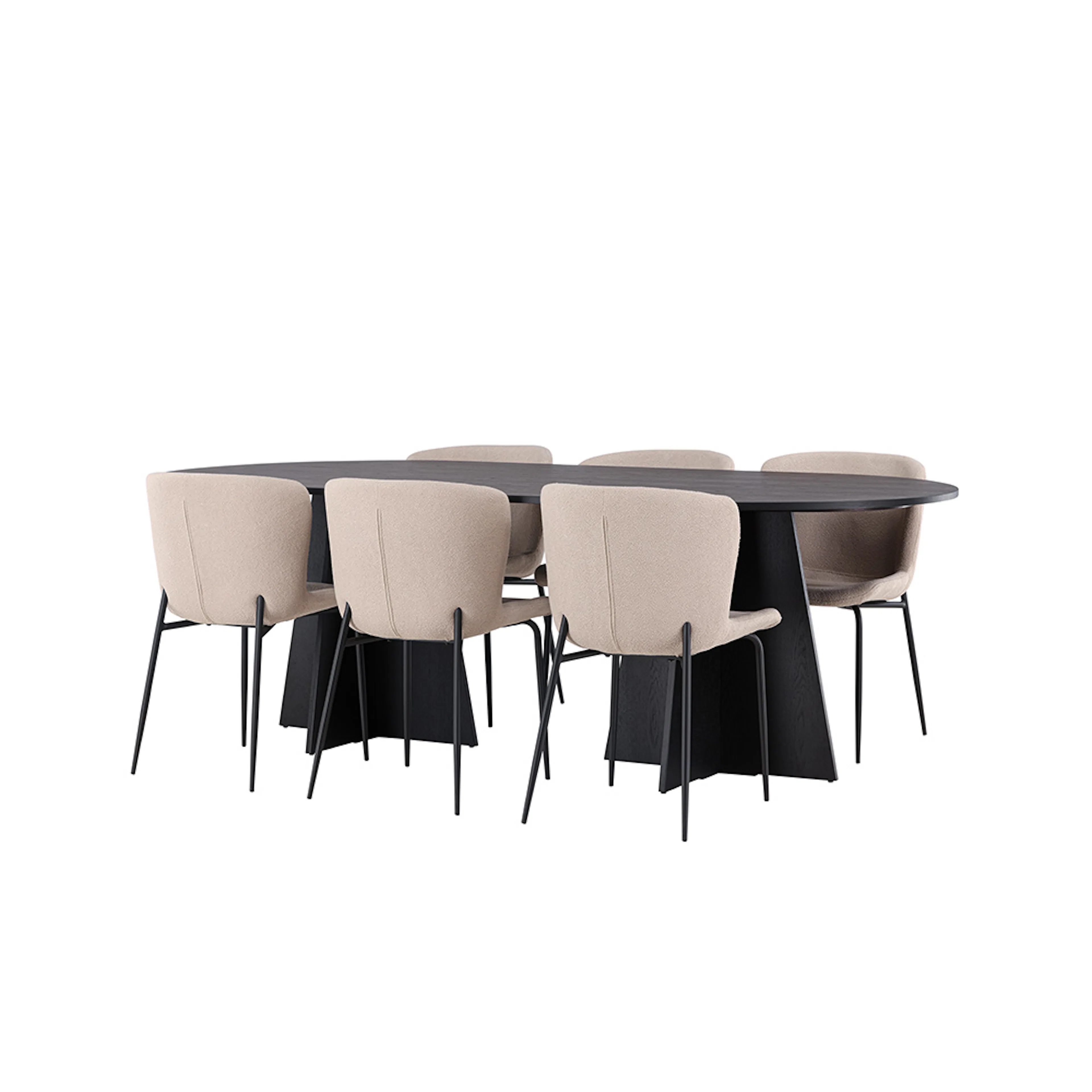 Spisegruppe Venture Home Bootcut Oval med 6 Modesto Stoler