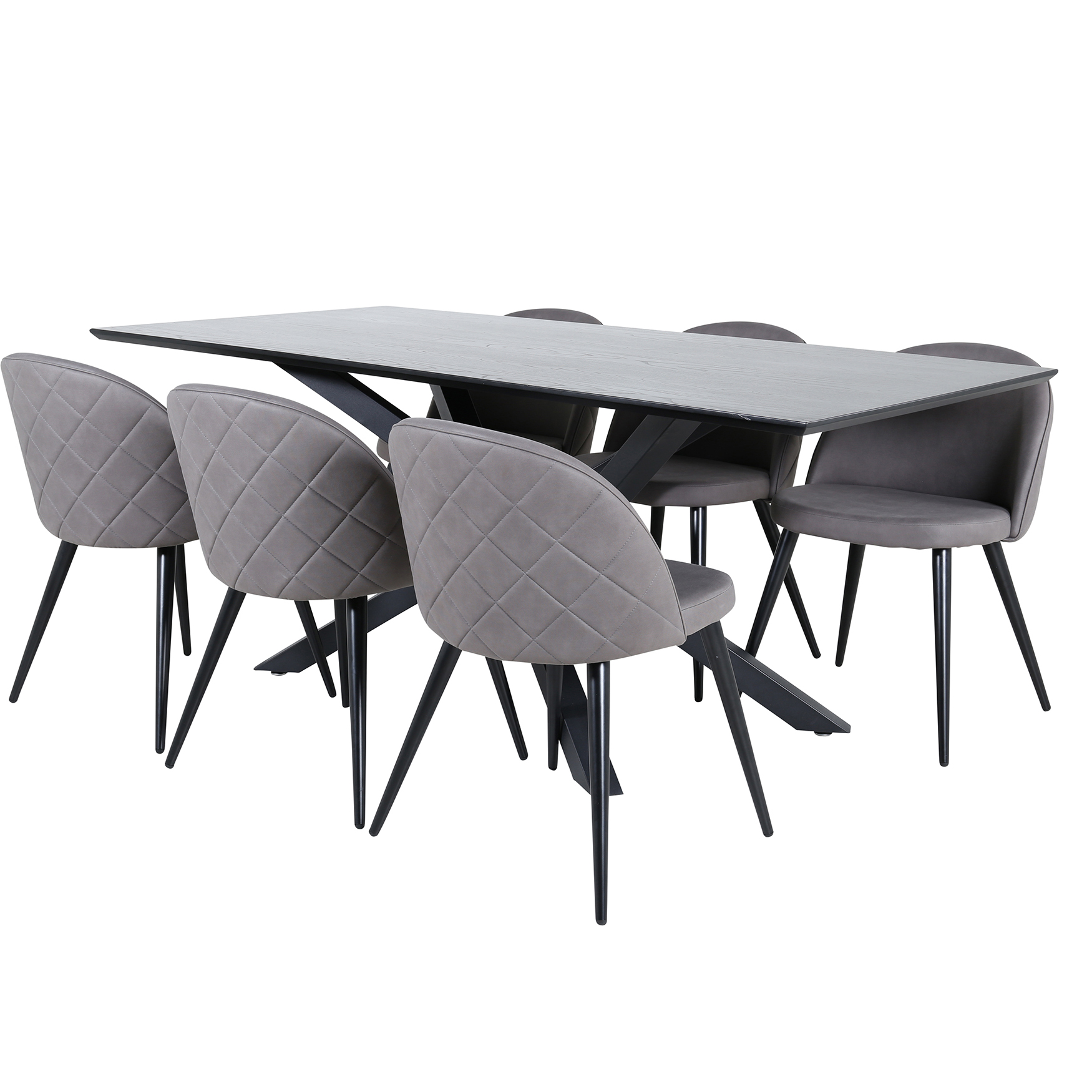 Spisegruppe Venture Home med Piata Spisebord og 6 Valentina Stitcthes Spisestoler