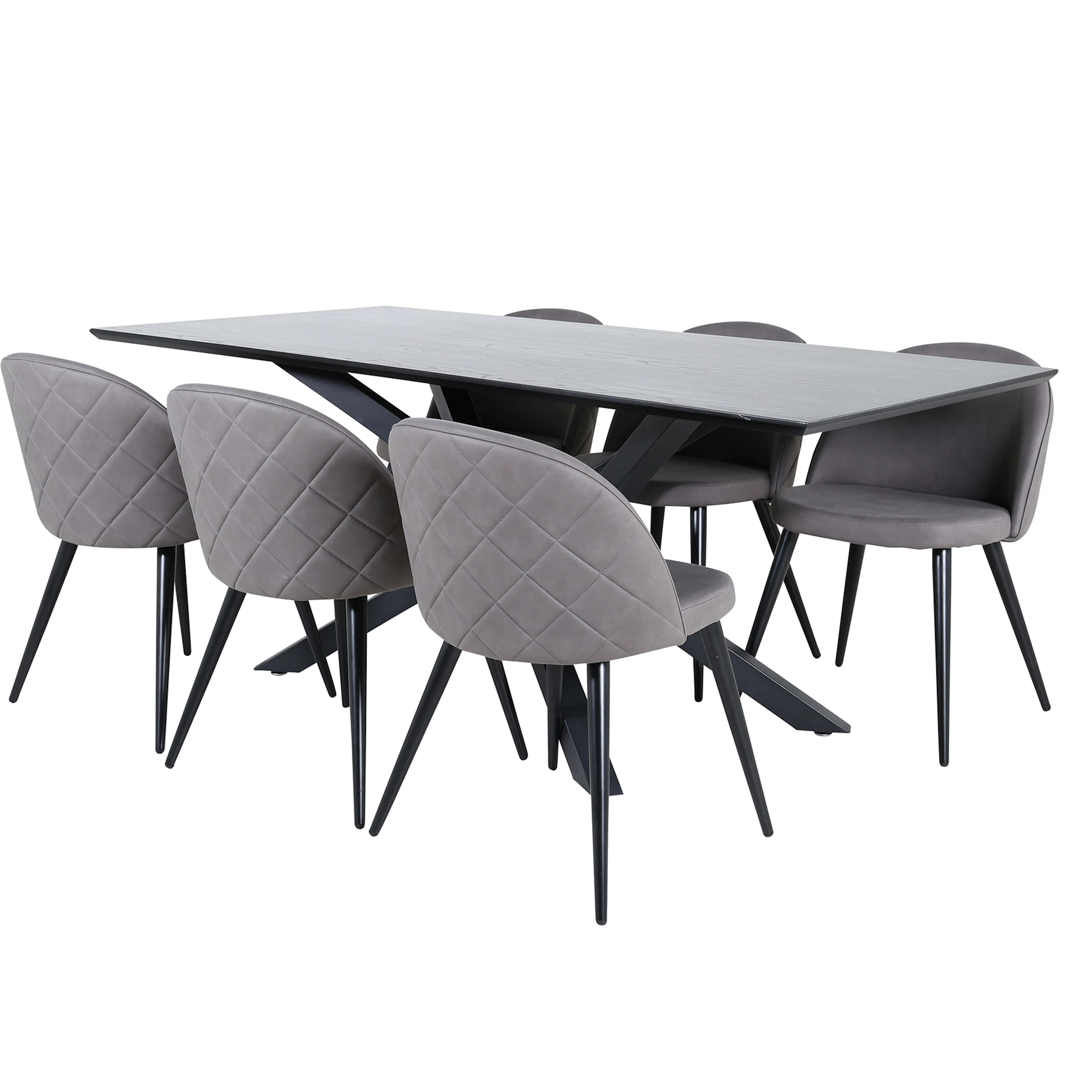 Spisegruppe Venture Home med Piata Spisebord og 6 Valentina Stitcthes Spisestoler