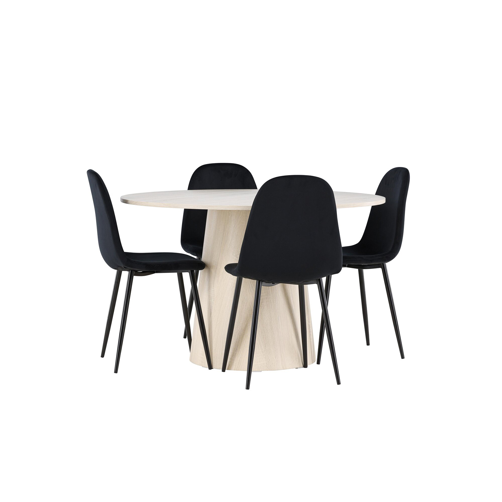Spisegruppe Venture Home Lanzo Ø120 med 4 stk Polar Stoler Fløyel
