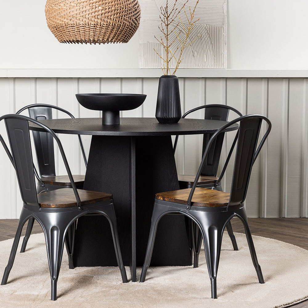 Spisegruppe Venture Home Bootcut Ø110 cm med 4 Tempe Stoler