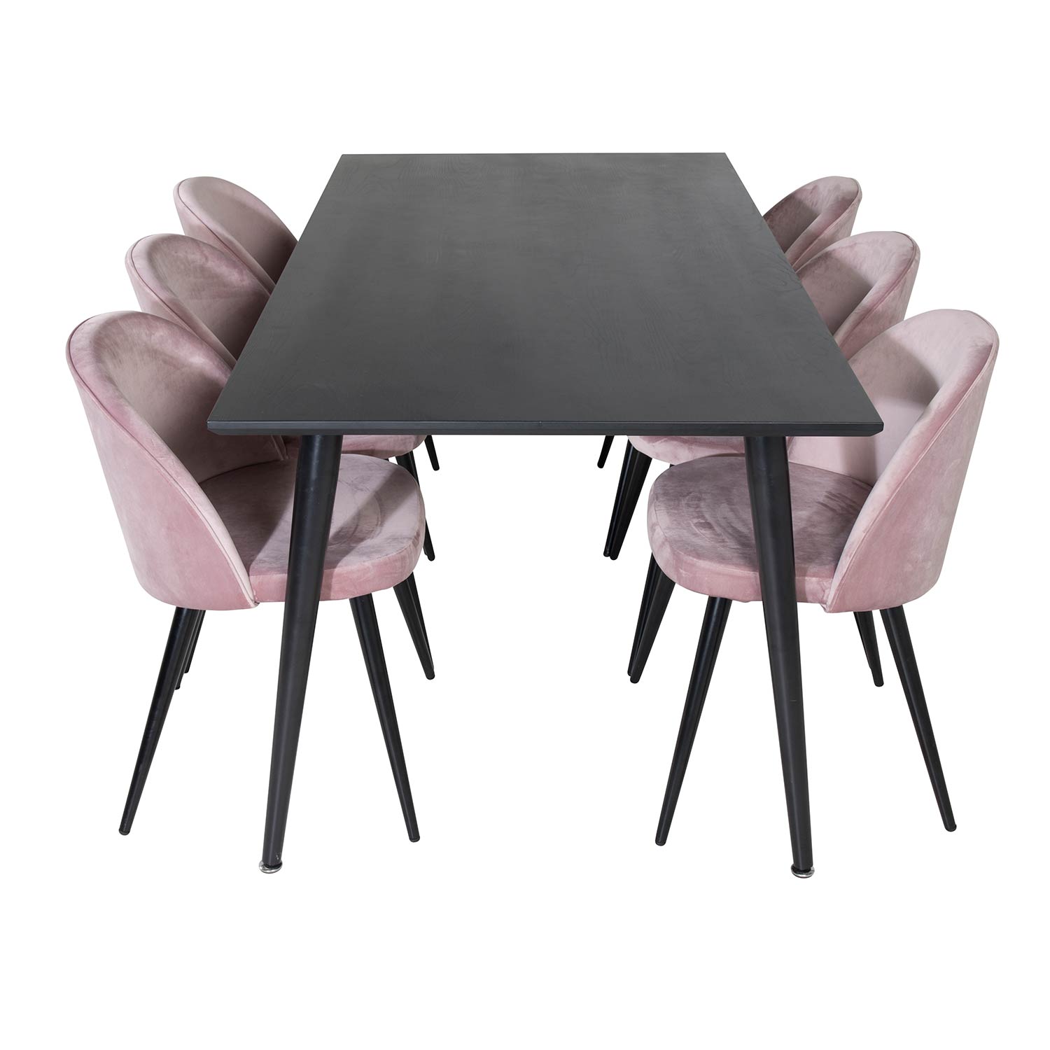 Spisegruppe Venture Home Dipp med 6 Velvet Stoler