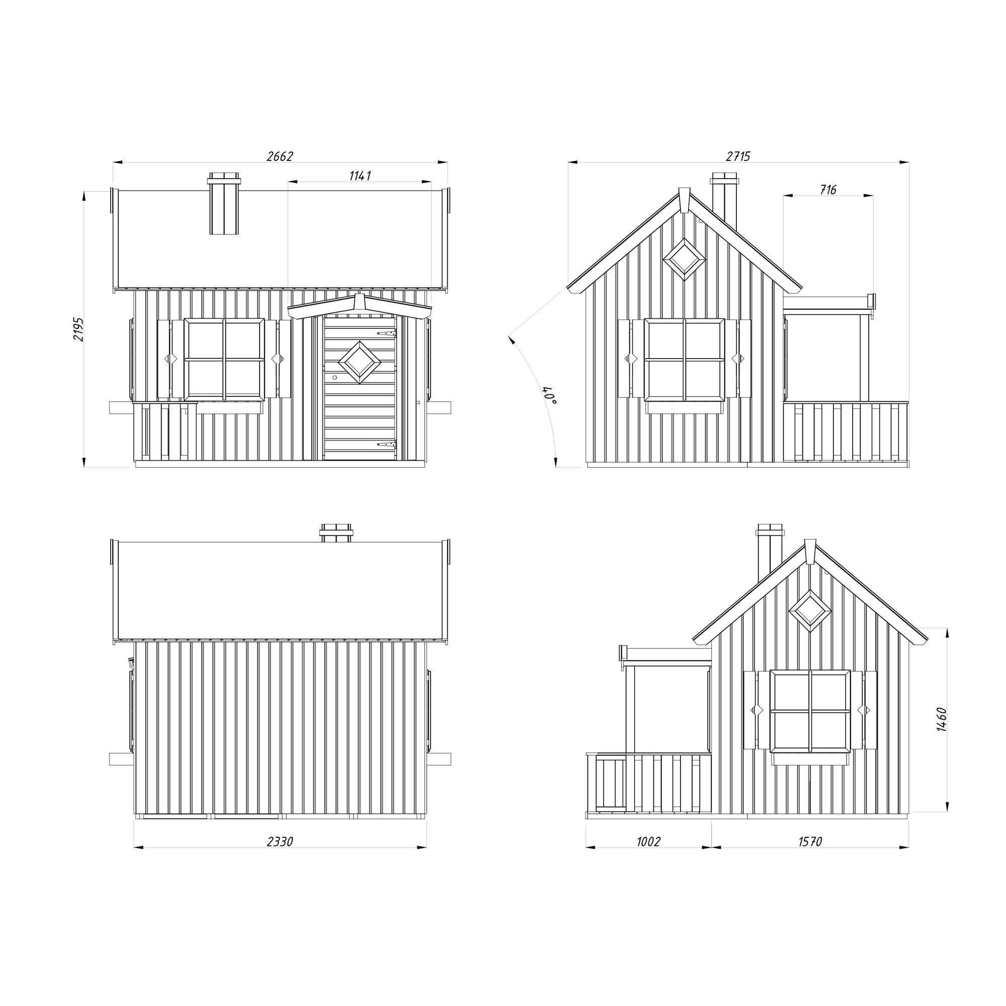 Lekehus Palmako Otto 3,6 m2 med Takshingel