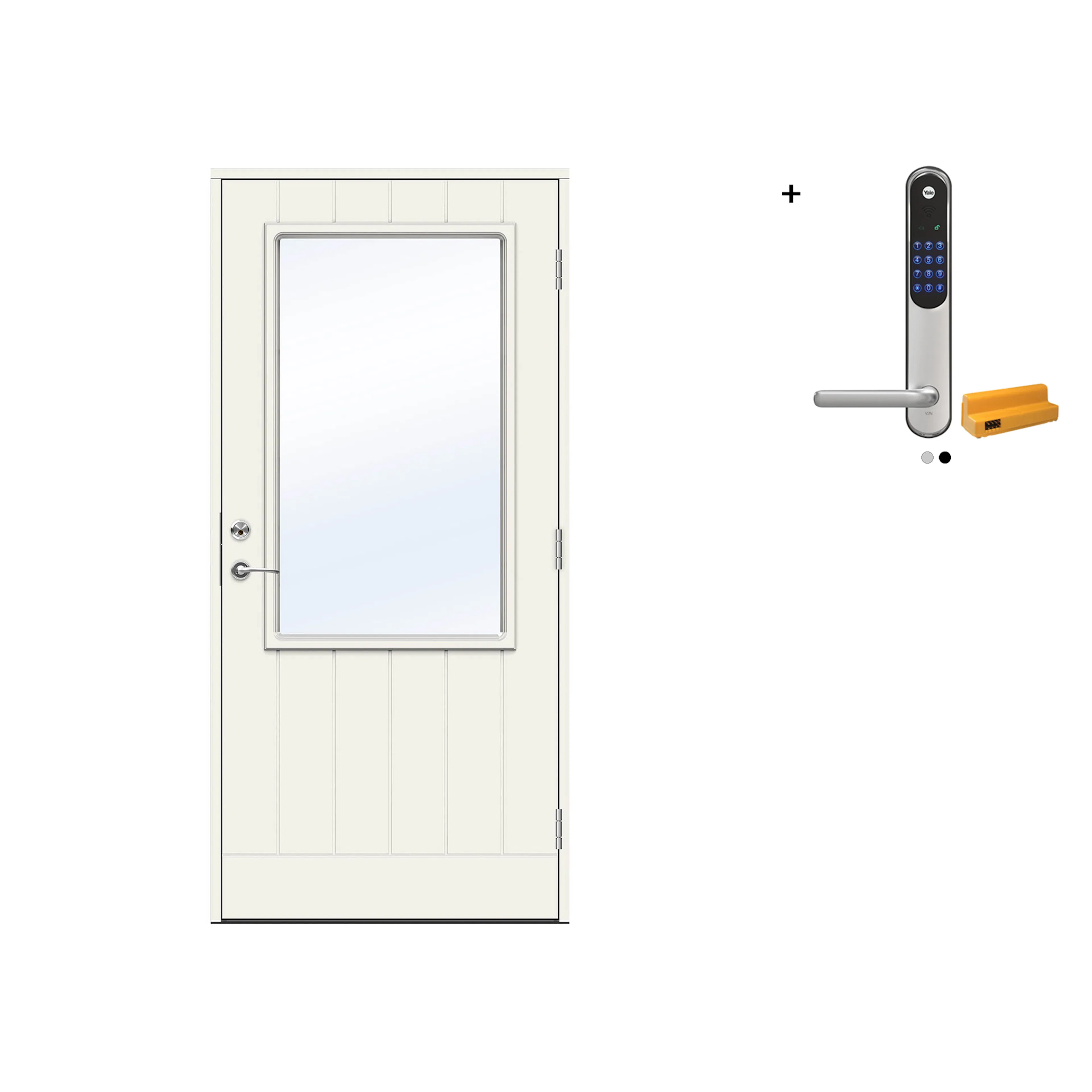 Ytterdør Swedoor Advance-Line Vision Lyra med Yale Doorman Classic Home