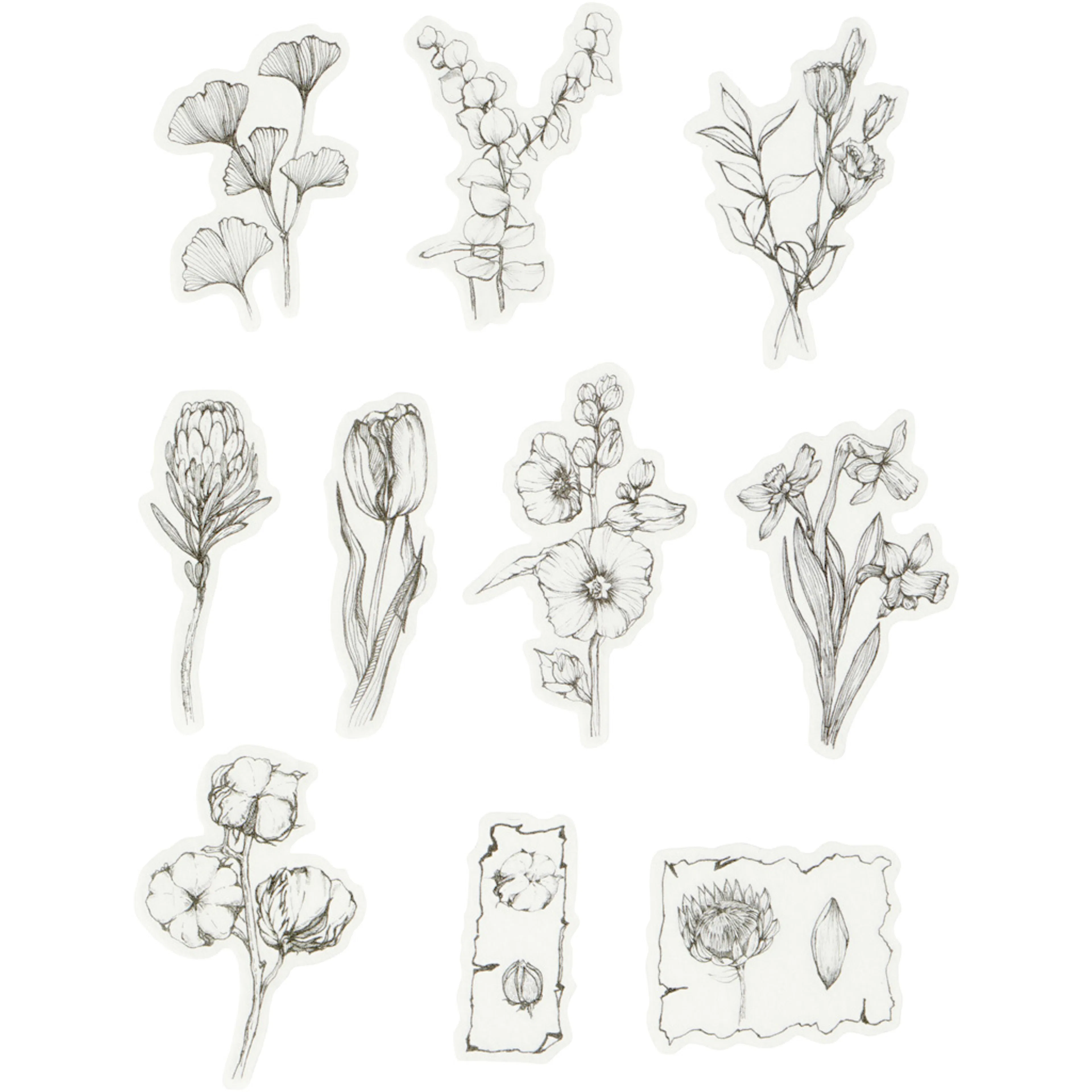 Stickers Creativ Company Washi Blomster Str 30-50 mm 30 Stk/1 Pk