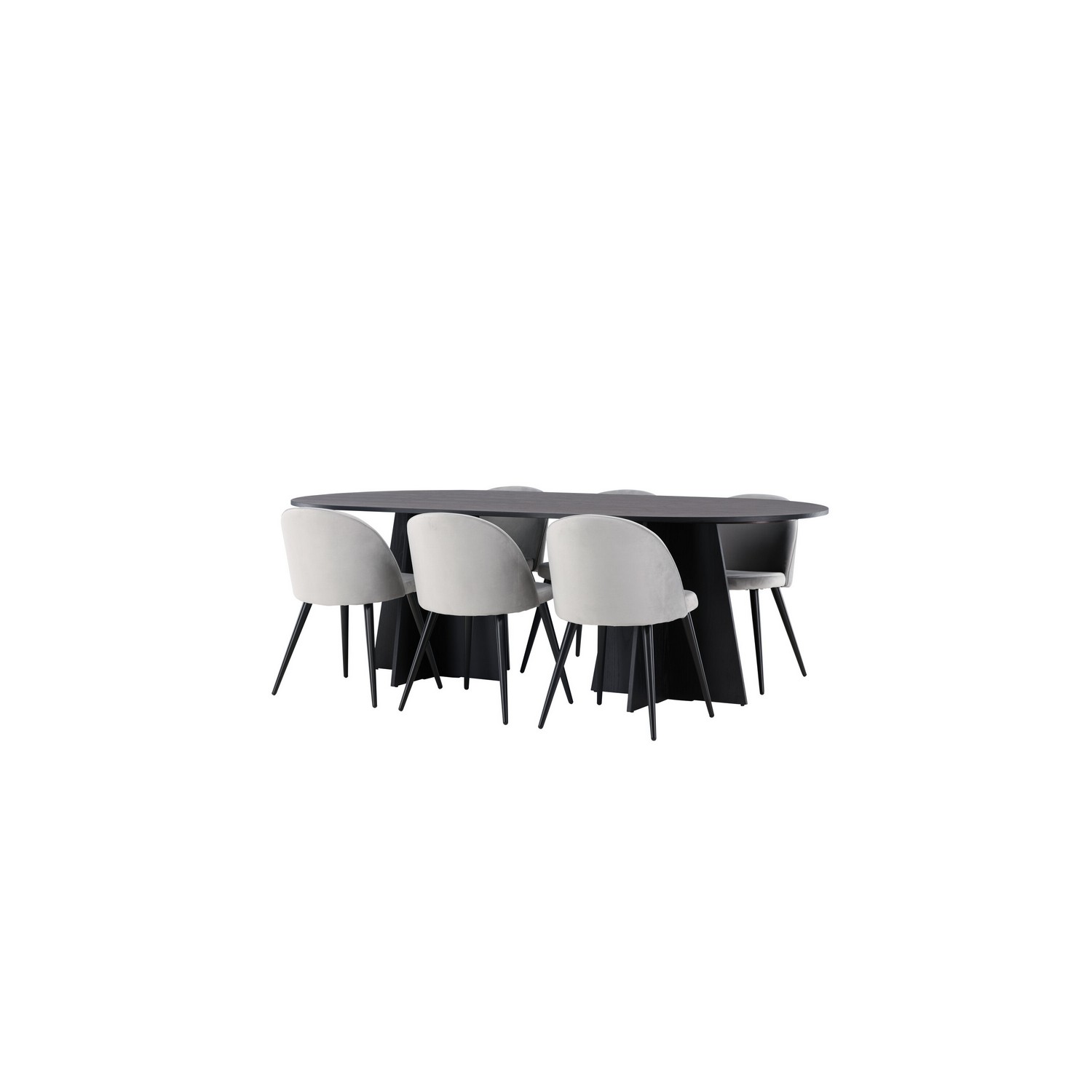 Spisegruppe Venture Home Bootcut Oval med 6 Velvet Stoler