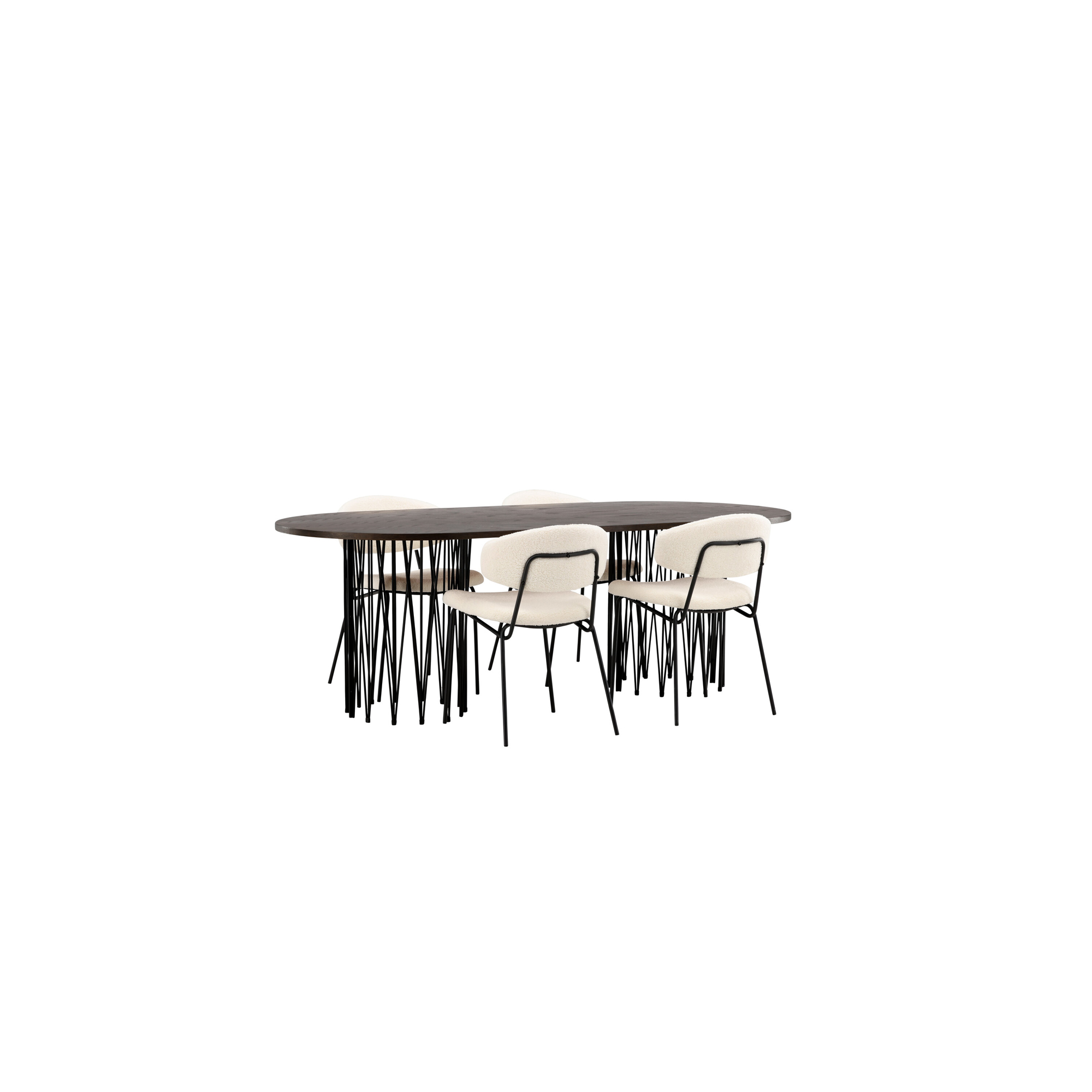Spisegruppe furniture/fashion Stone med 4 Chico Stoler