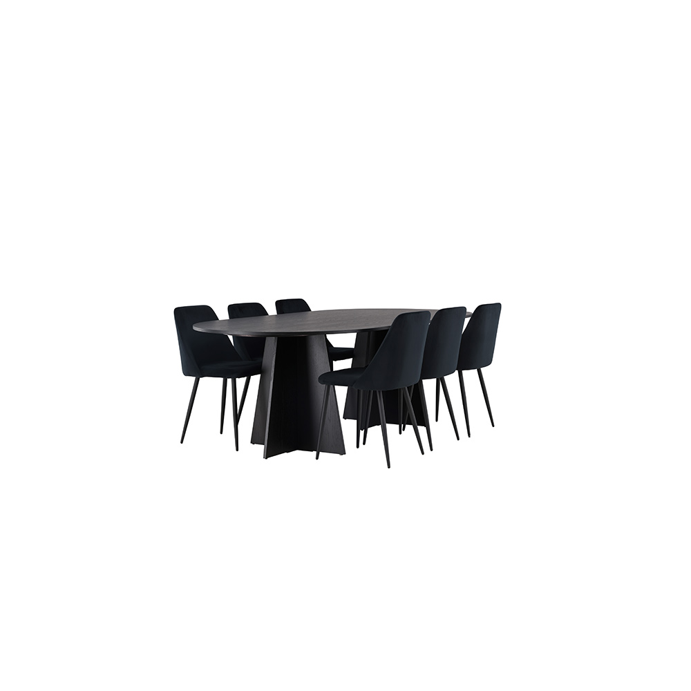 Spisegruppe Venture Home Bootcut med 6 stk Night Stoler
