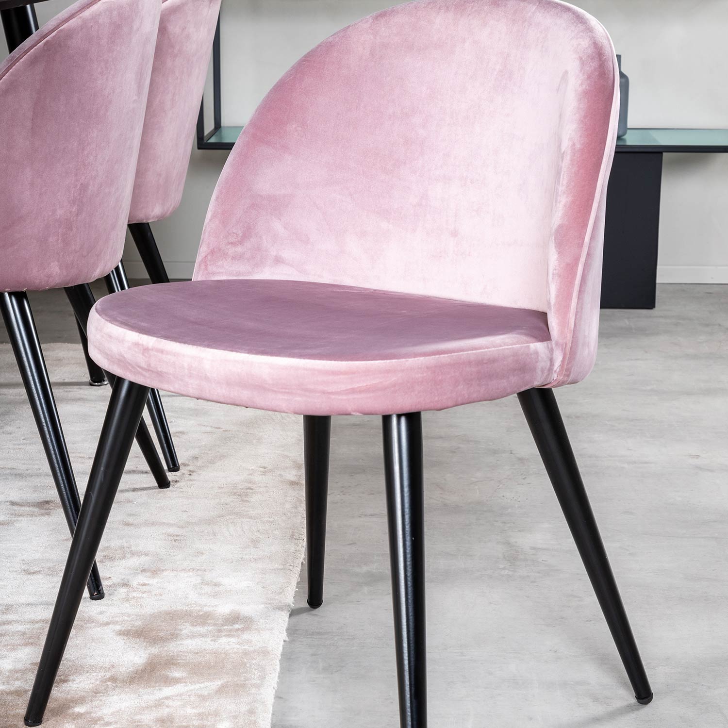 Spisegruppe Venture Home Dipp med 6 Velvet Stoler