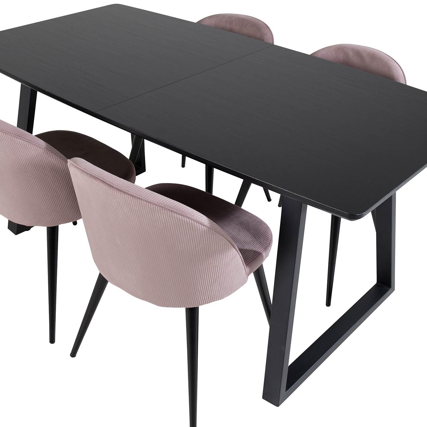 Spisegruppe Venture Home Ina med 4 Valentina Stoler Manchester