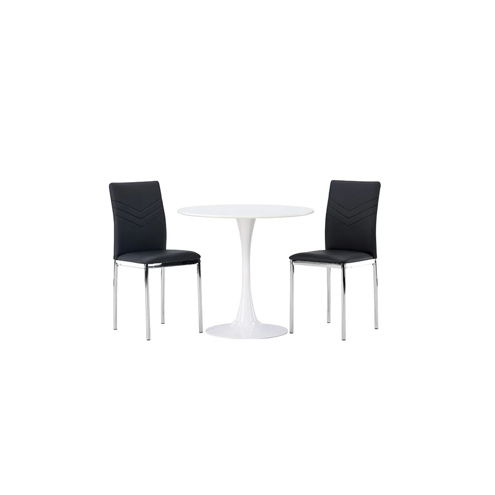 Spisegruppe Venture Home Hamden Ø80 cm med 2 stk Lily Stoler
