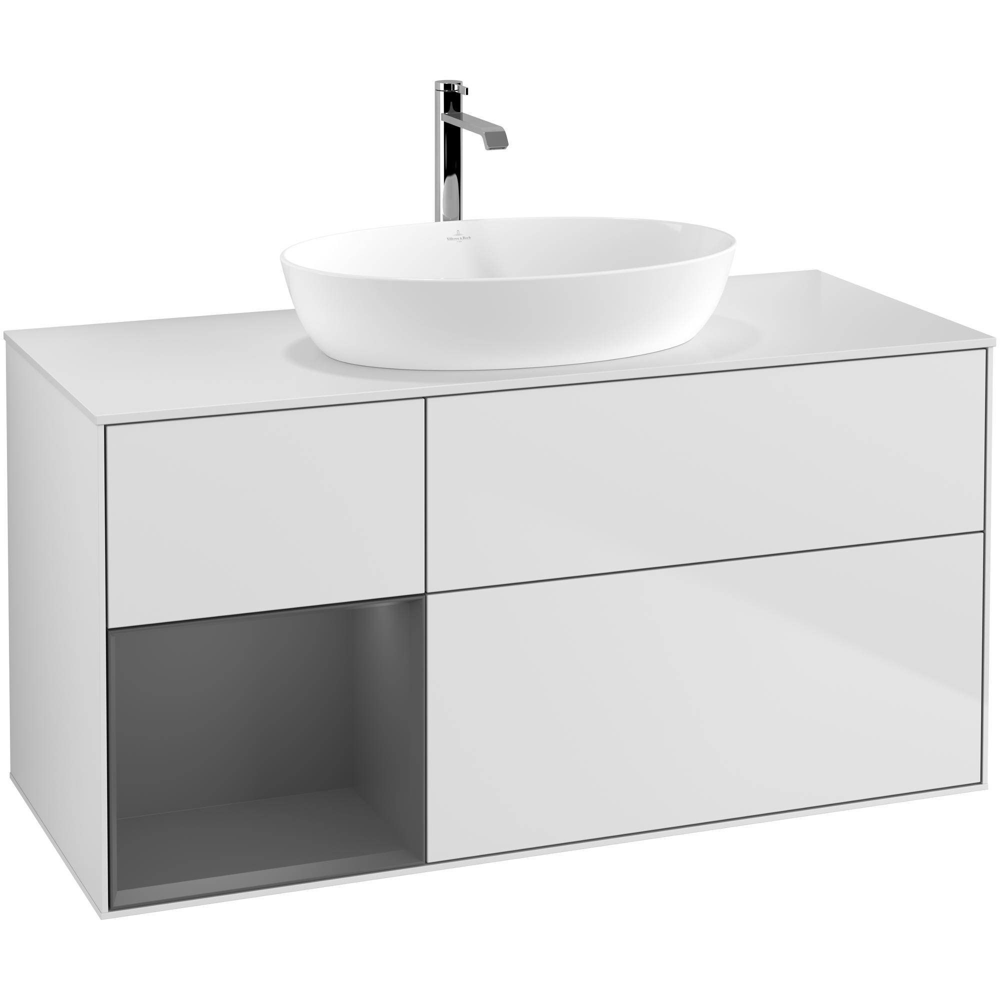 Tvättställsskåp Villeroy & Boch Finion med 3 Lådor Hylla och Bänkskiva för Fristående Tvättställ från Artis & Collaro | badrum - badrumsmobler - tvattstallsskap-och-kommod | KakelKungen