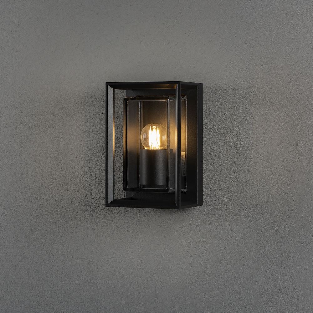 Vegglampe Gnosjö Konstsmide Brindisi Mini Sort/Klar