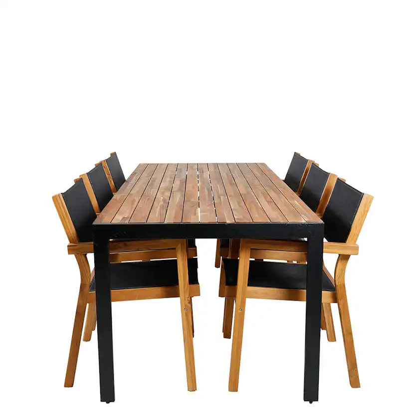 Spisegruppe Venture Home Bois med 6 Velle Stoler