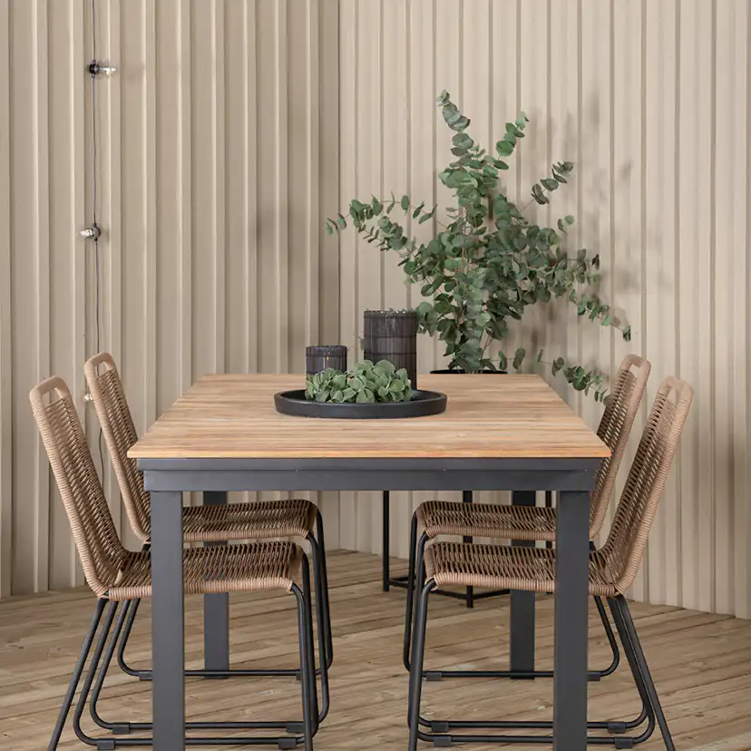 Spisegruppe Venture Home Mendi med 4 Levi Stoler
