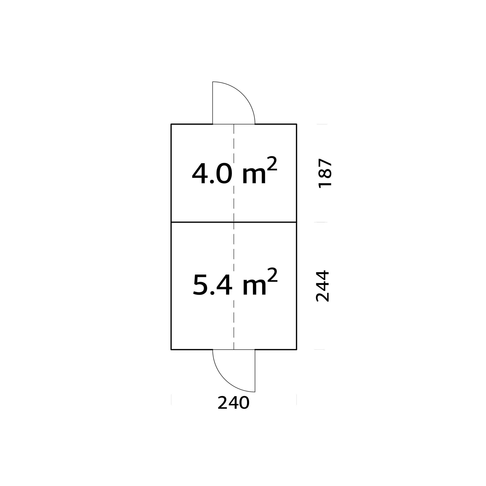 Drivhus Palmako Emilia 10,2 m² (inv. 5,4+4,0 m²)