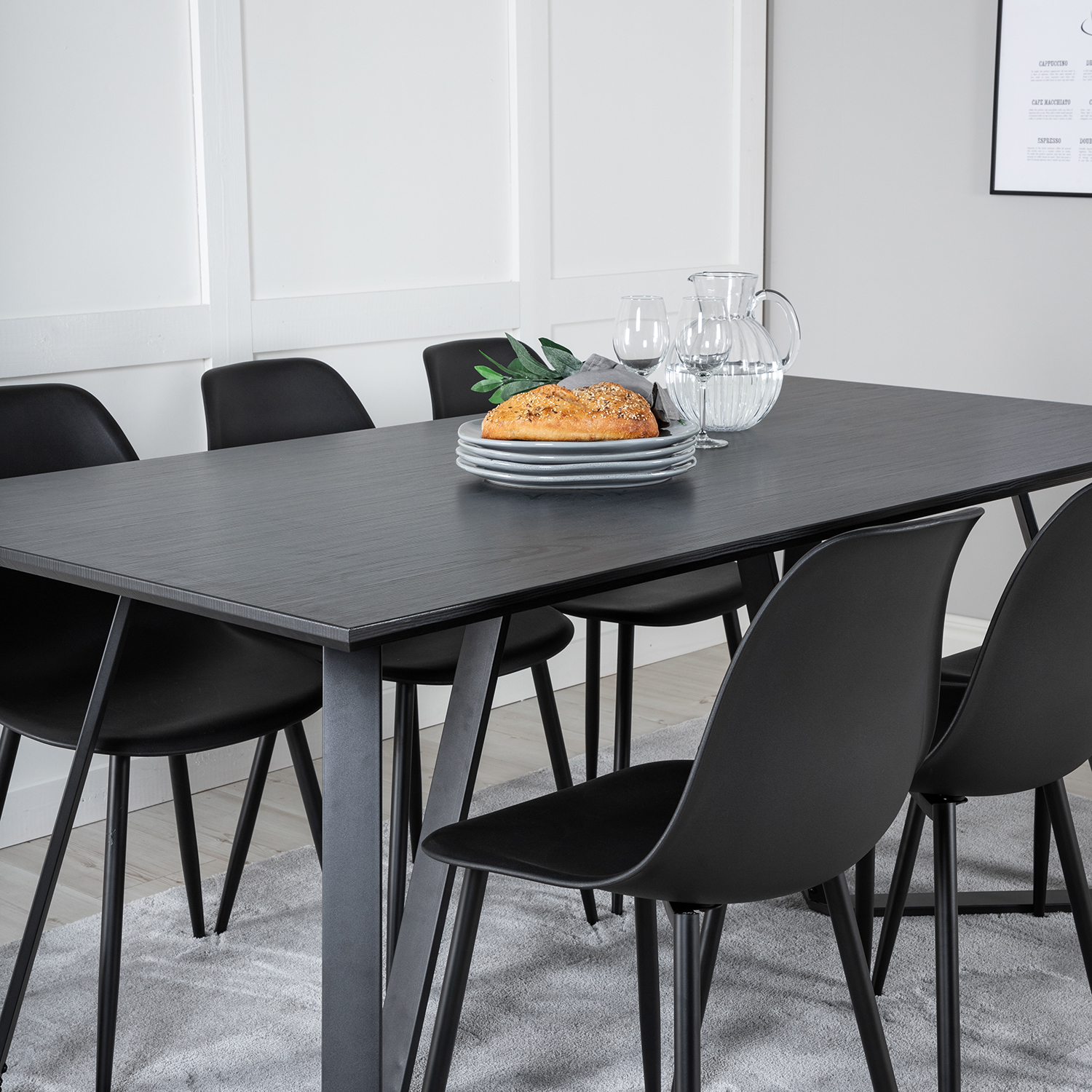 Spisegruppe Venture Home Madde med 6 Pop Stoler