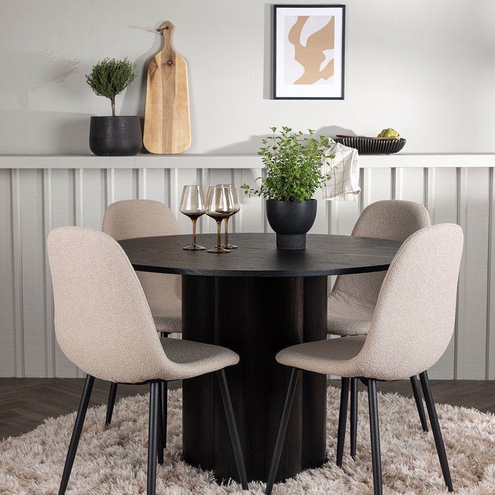 Spisegruppe Venture Home Olivia Ø110 cm med 4 stk Polar Stoler