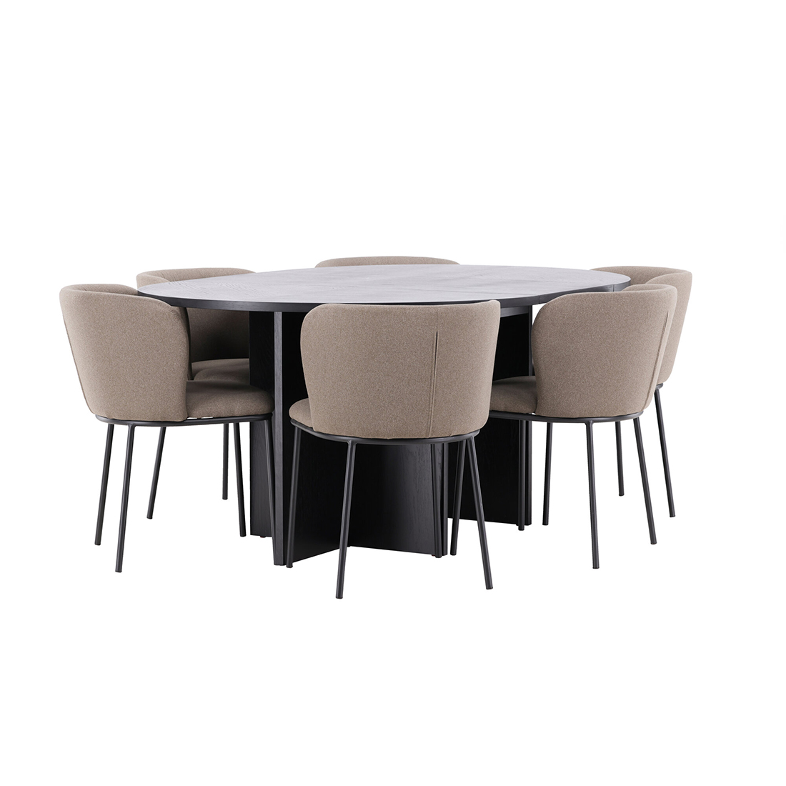 Spisegruppe Venture Home Strada Ø120 cm med 6st Edina Spisestoler