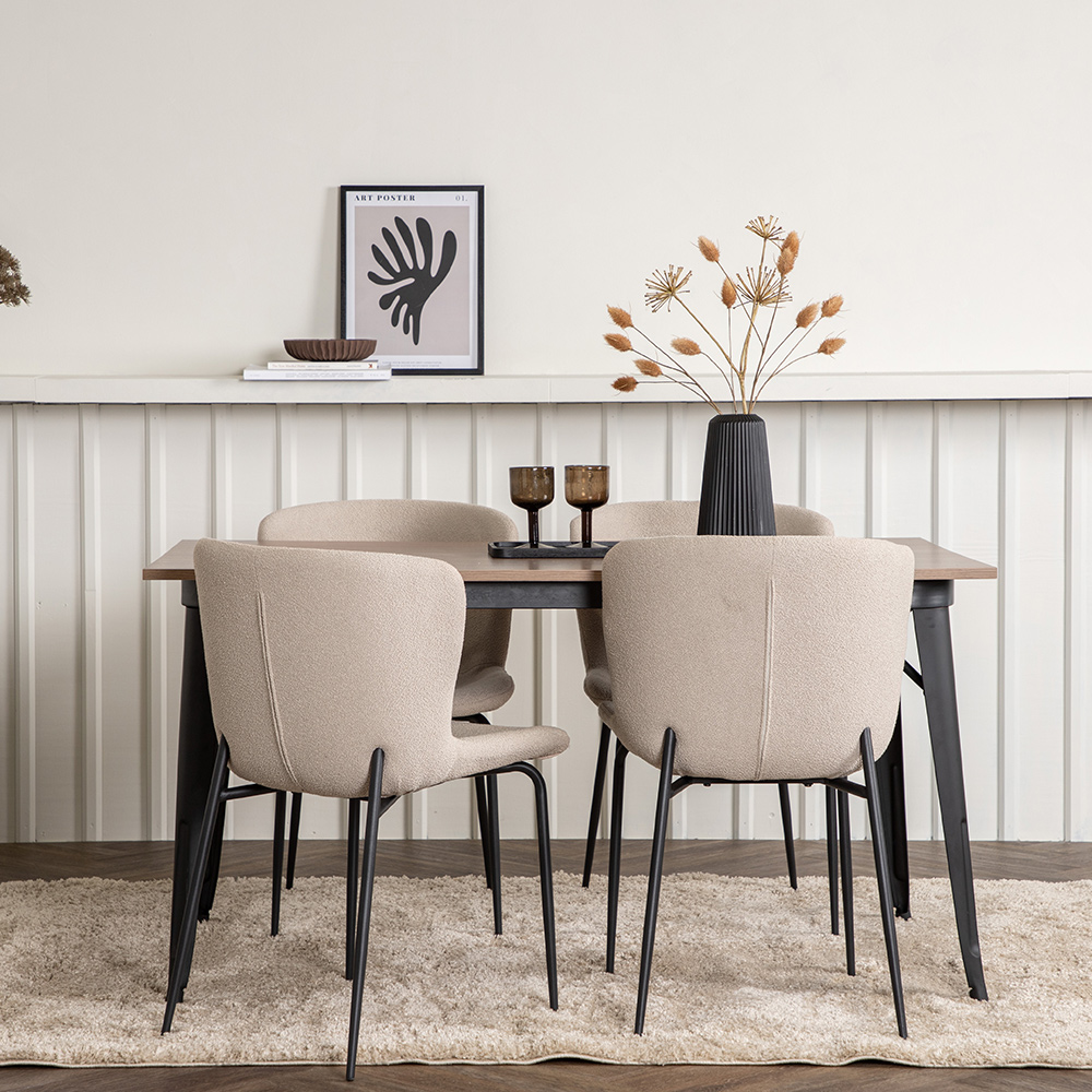 Spisegruppe Venture Home Tempe med 4 Modesto Stoler