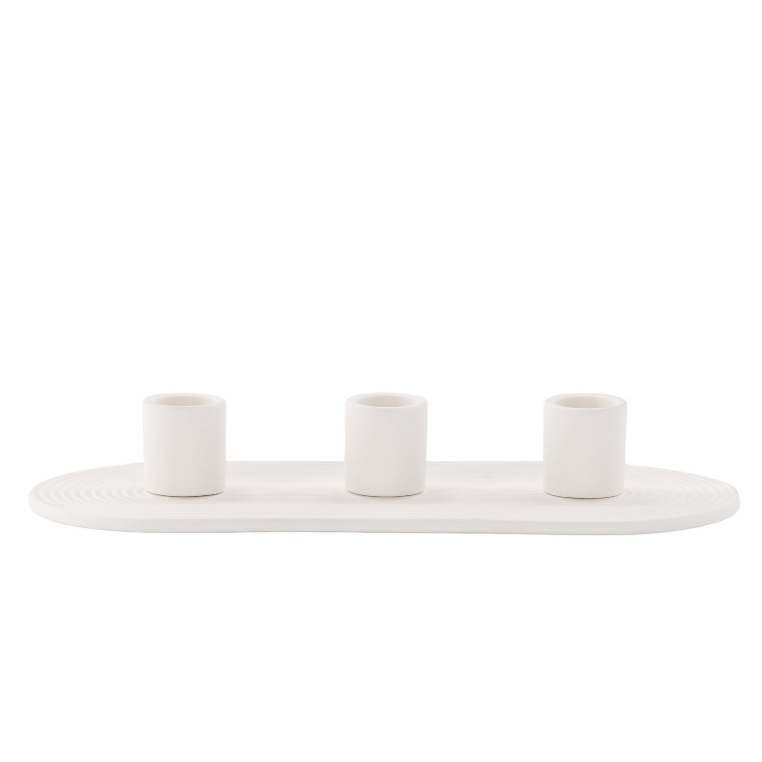 Dian Candlestick - White - W24*H4cm Hvit