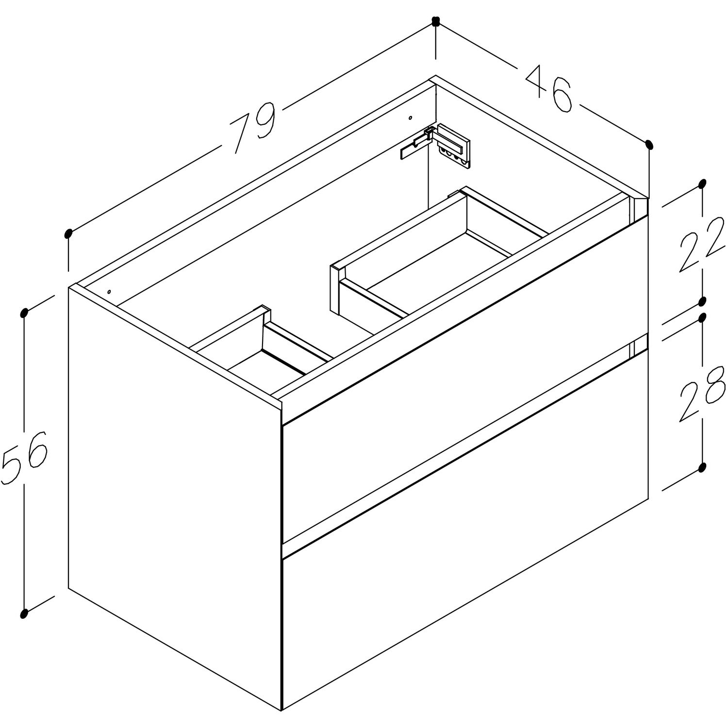 Loft 80 servantskap, linen Linen, Bredde: 800 cm