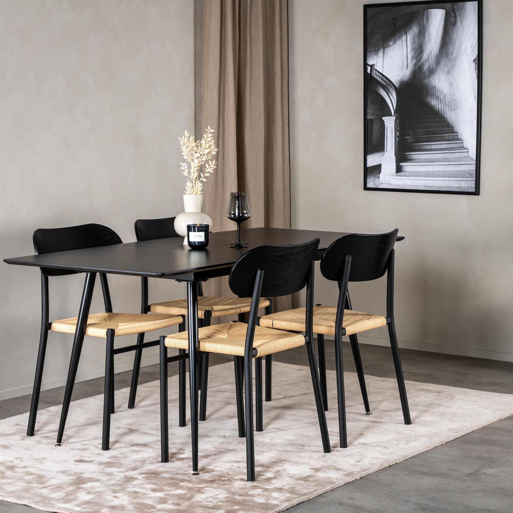 Spisegruppe Venture Home Silar med 4stk Polly Stoler