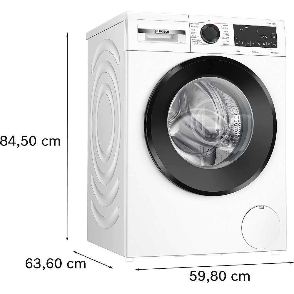 Frontmatet Vaskemaskin Bosch Serie 6 WGG256ZESN 10 kg Effektiv Flekkfjerning uten Forbehandling