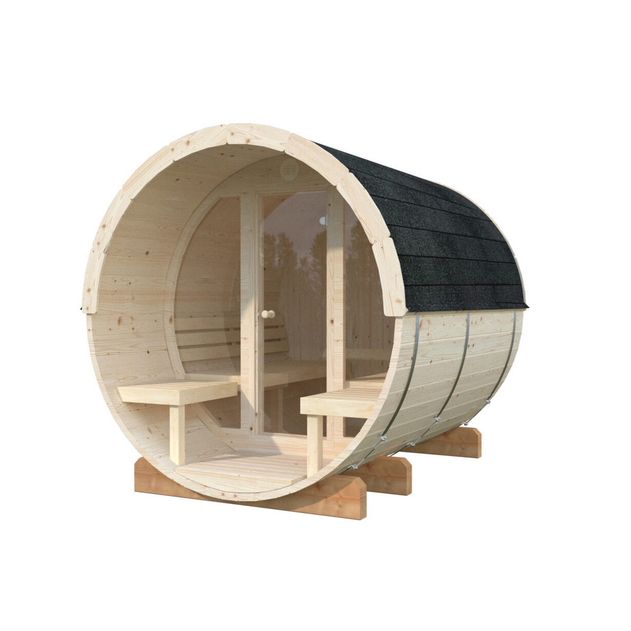 Badstuhus Palmako Anita 1,3 + 0,7 m2 m/Glassfront