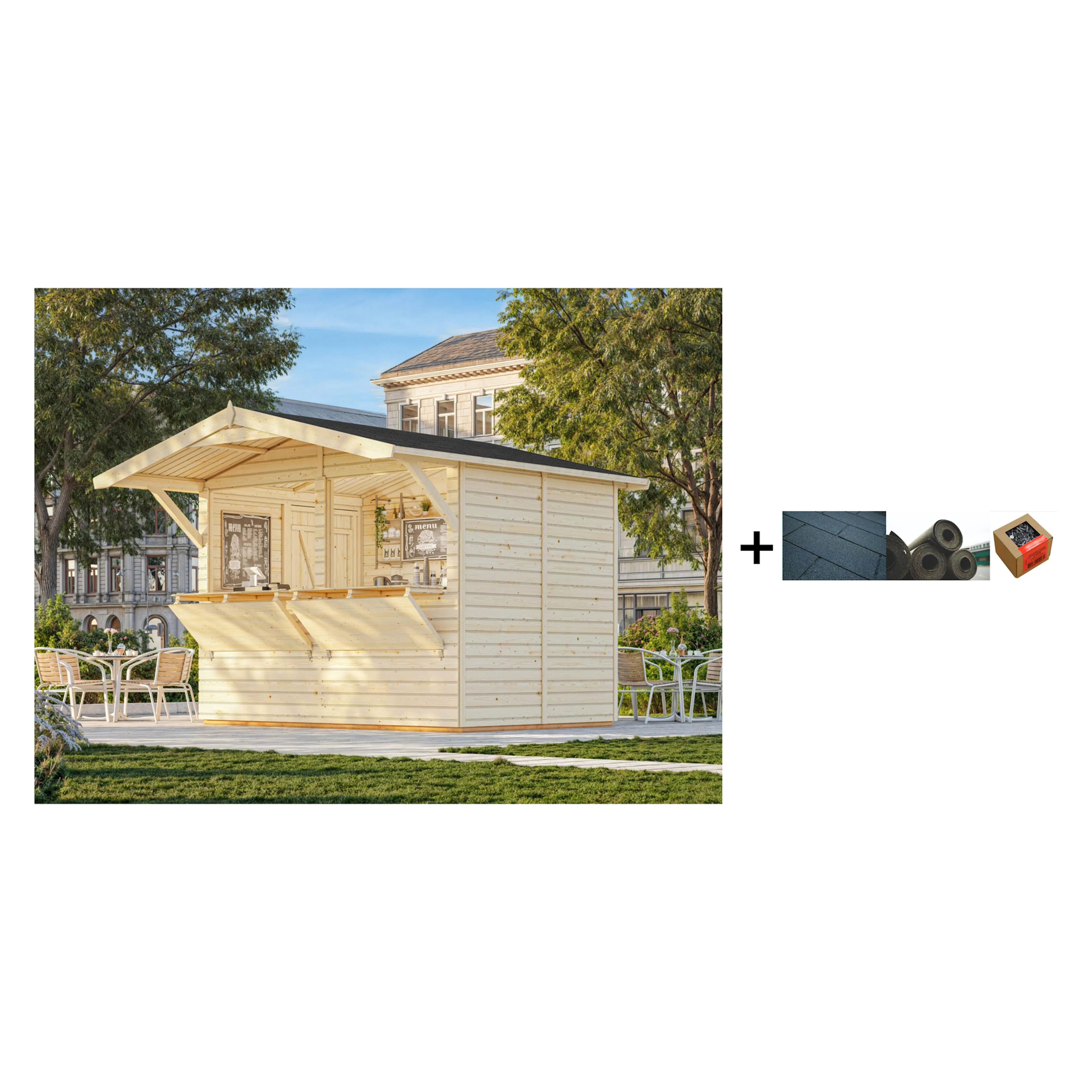 Kiosk Palmako Stella 5,2 m2 med Shingel, Papp og Spiker