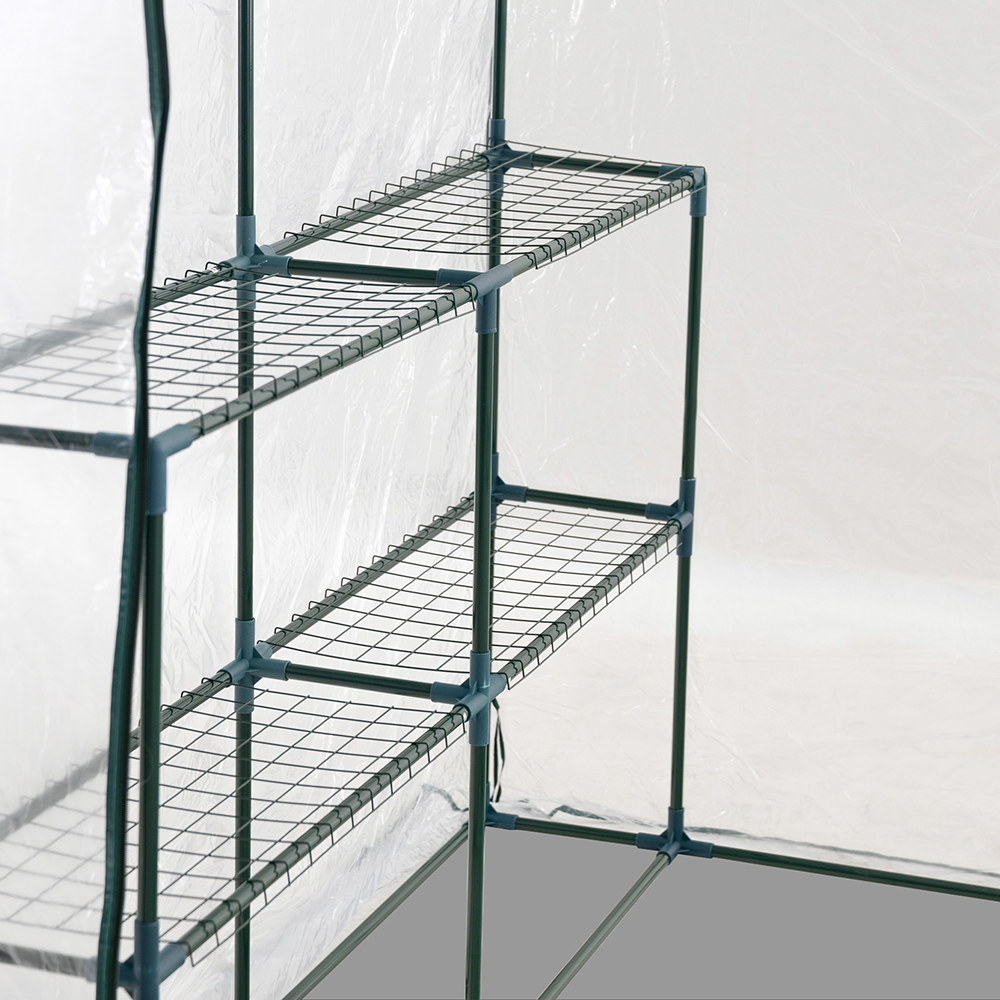 Plastdrivhus Metalcraft 8 hyller Transparent