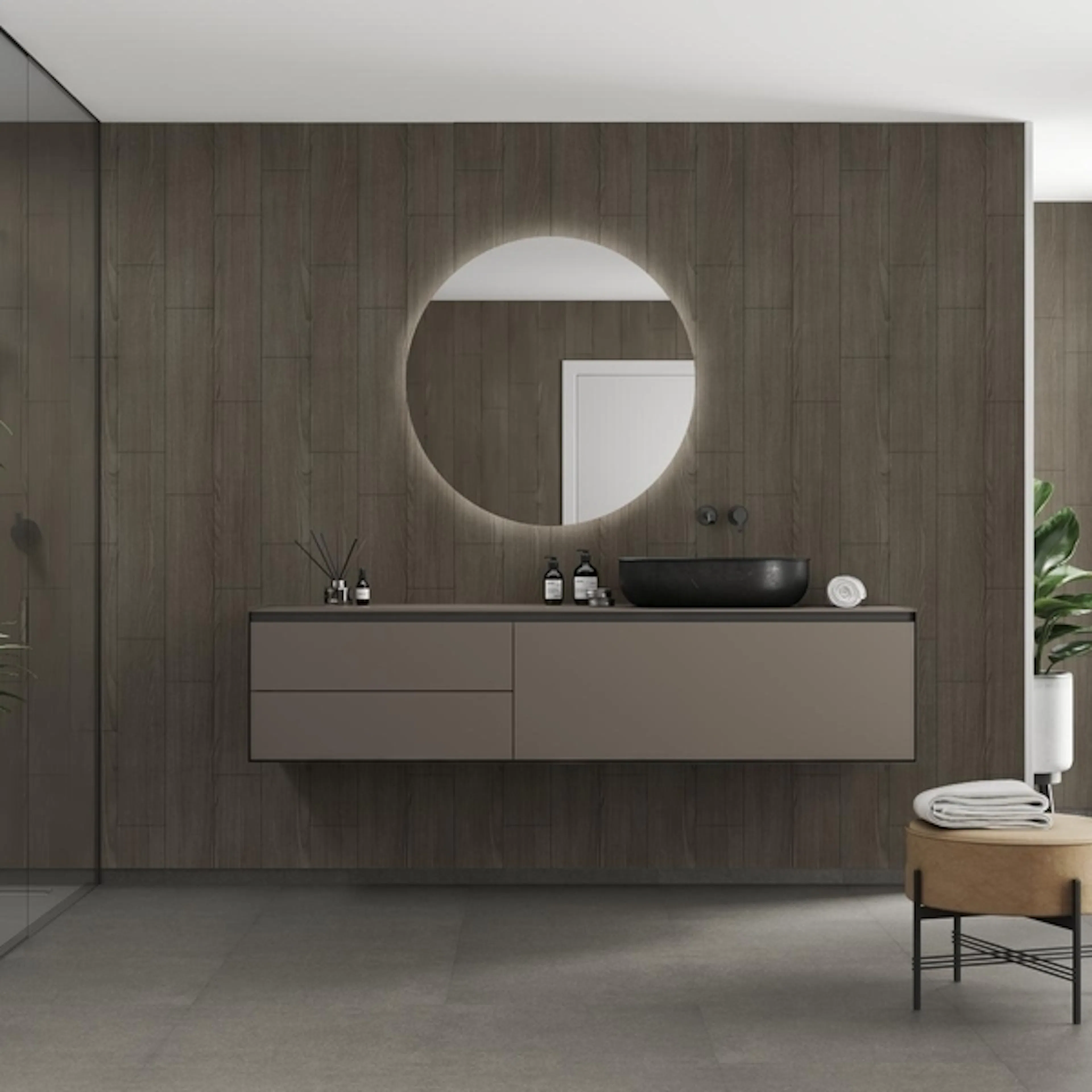 Baderomspanel Fibo 4633-M76 Dark Wood