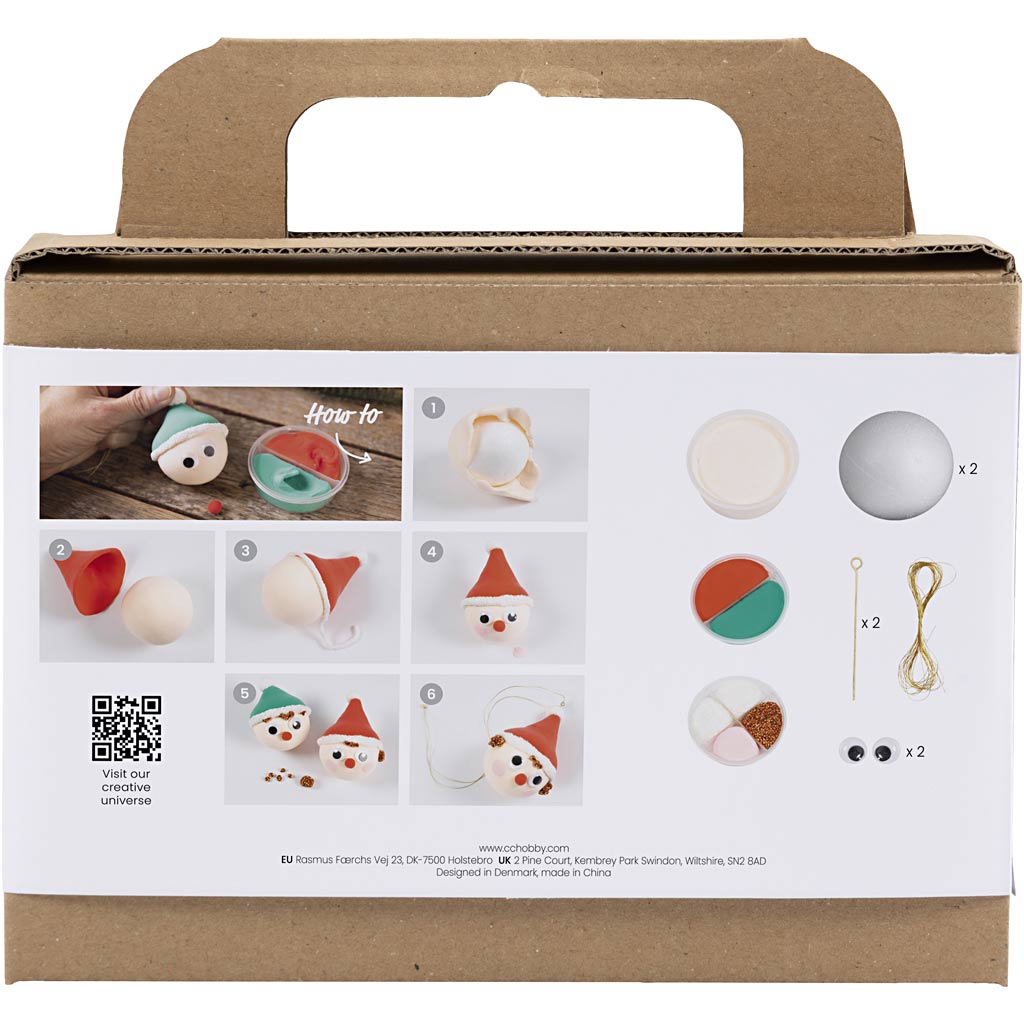 Julekuler Creativ Company Mini DIY Kit Røde og Grønne Nisser