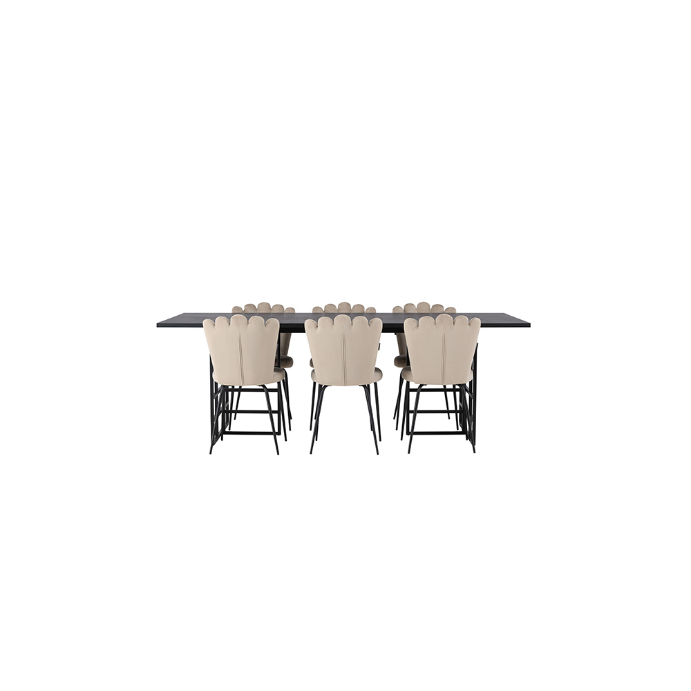 Spisegruppe Venture Home Ystad med 6 stk Limhamn Light Stoler
