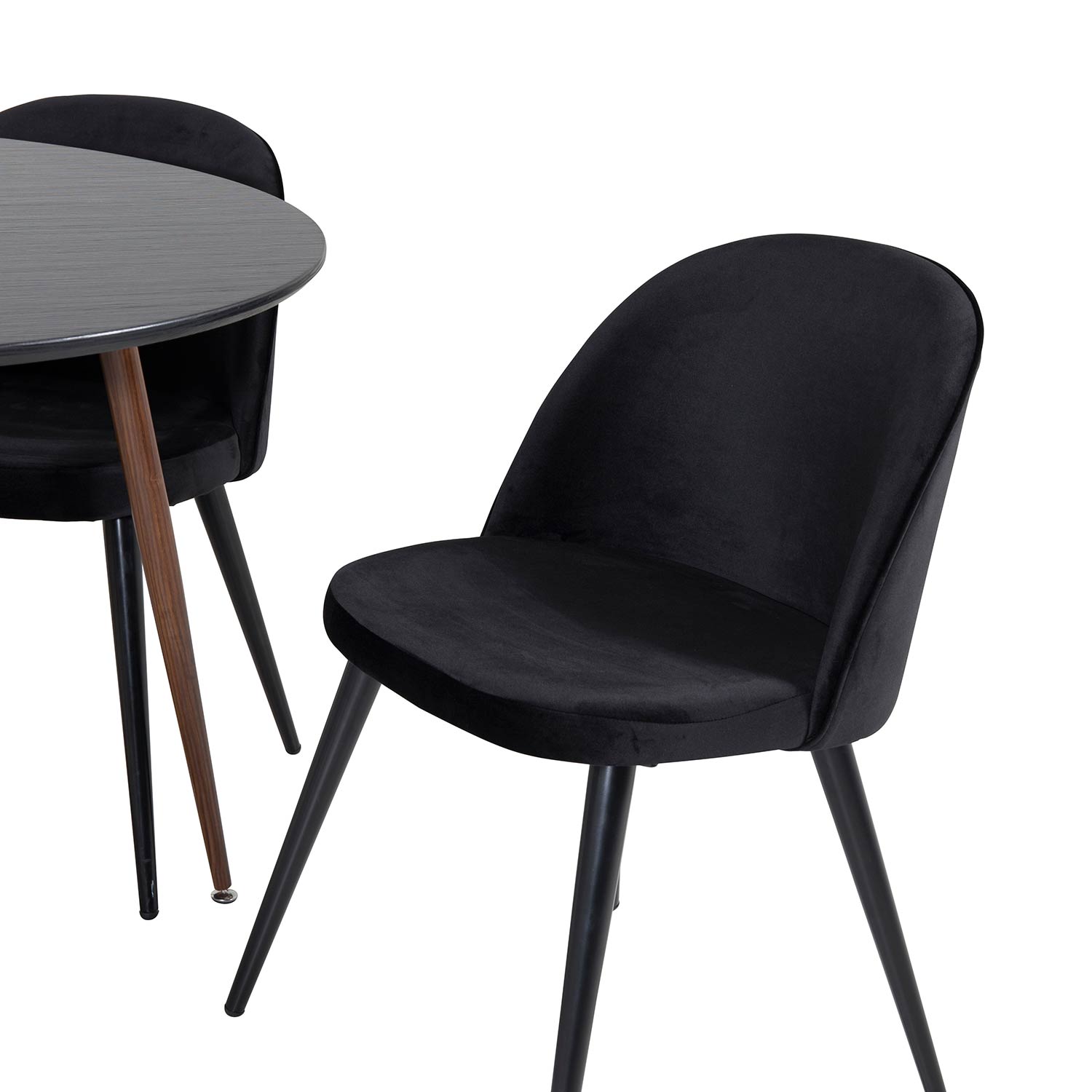 Spisegruppe Venture Home Plake med 4 Valentina Stoler Fløyel Rundt