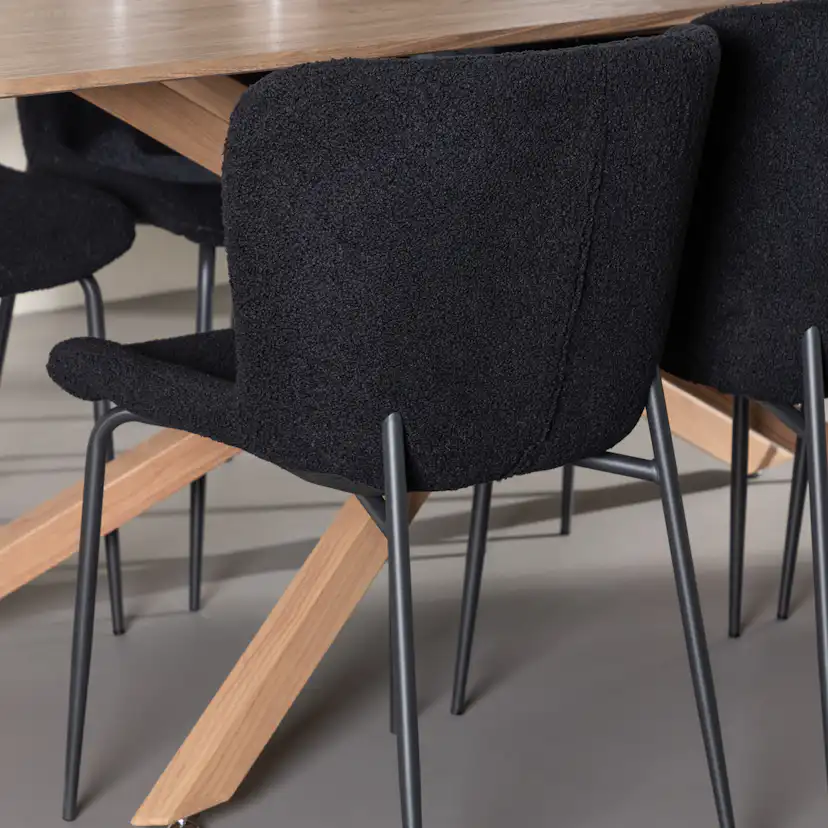 Spisegruppe Venture Home Piazza 180 med 6 stk Modesto Stoler Teddy