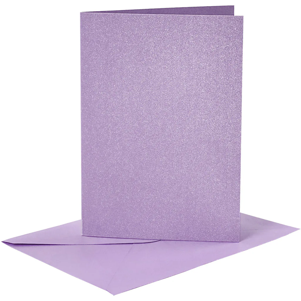 Kort Creativ Company og Perlemor Konvolutt Kortstr 10,5x15 cm Konvstr 11,5x16,5 cm 4 sett/1 Pk